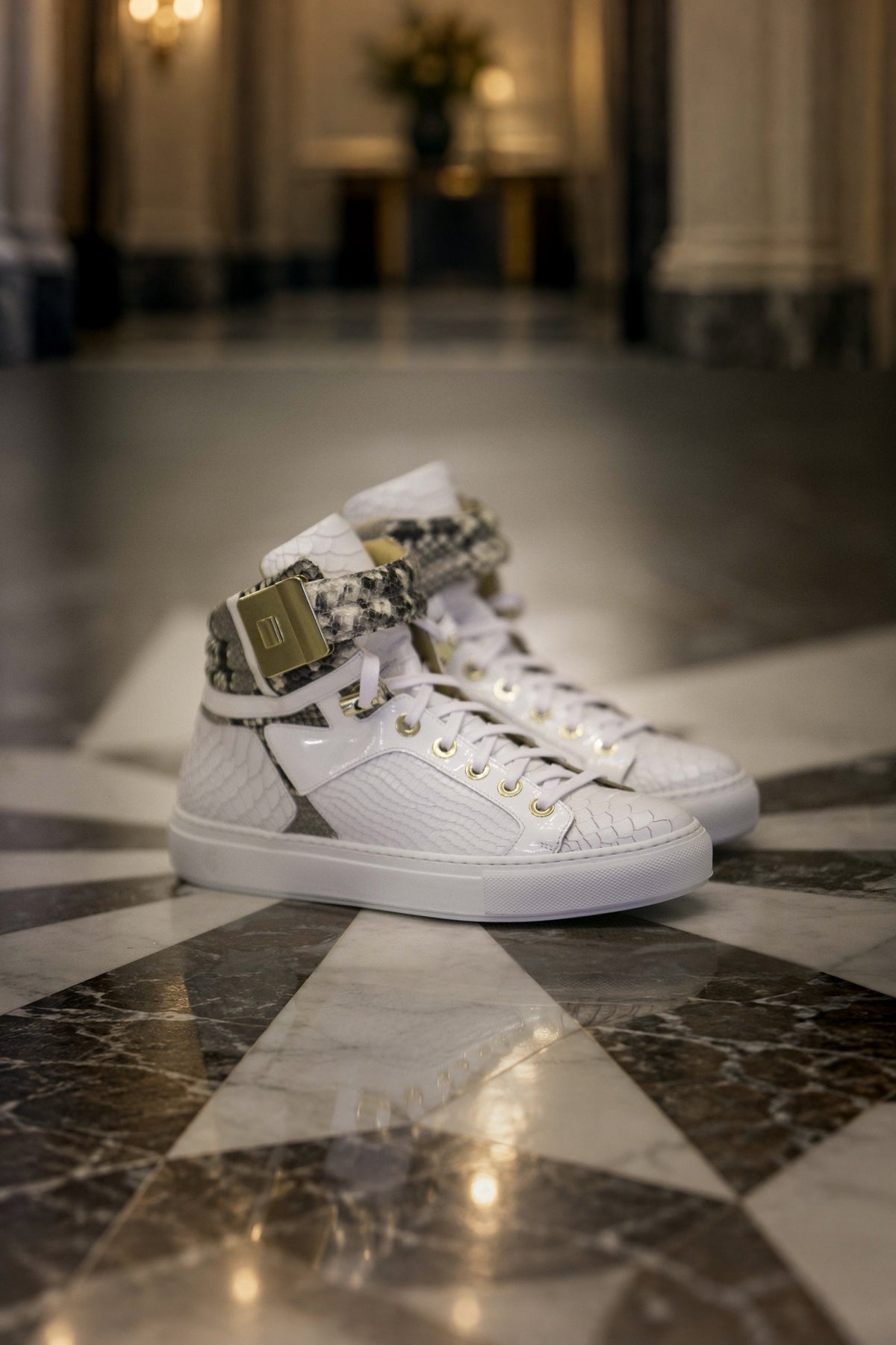 Black Soul II White | Grey | Python | Limited Edition - Giuliano Galiano | Handcrafted Luxury Sneakers Made In Italy
