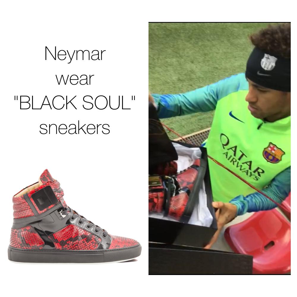 Black Soul Red | Black | Python Mat for NEYMAR | Limited Edition - Giuliano Galiano | Handcrafted Luxury Sneakers Made In Italy