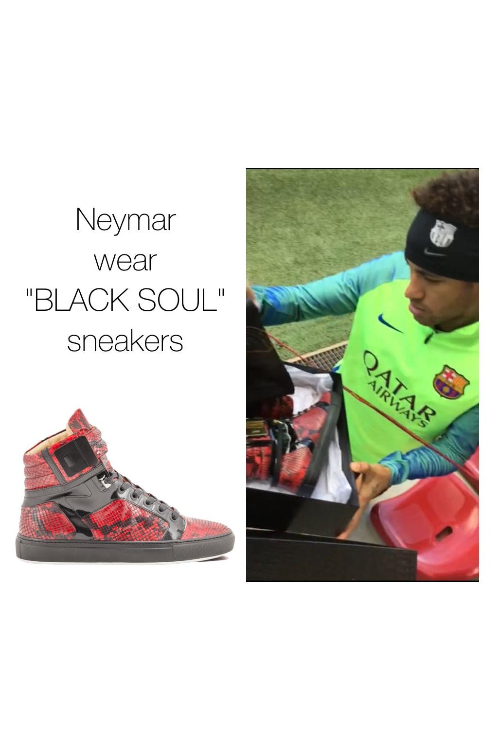 Black Soul Red | Black | Python Mat for NEYMAR | Limited Edition - Giuliano Galiano | Handcrafted Luxury Sneakers Made In Italy