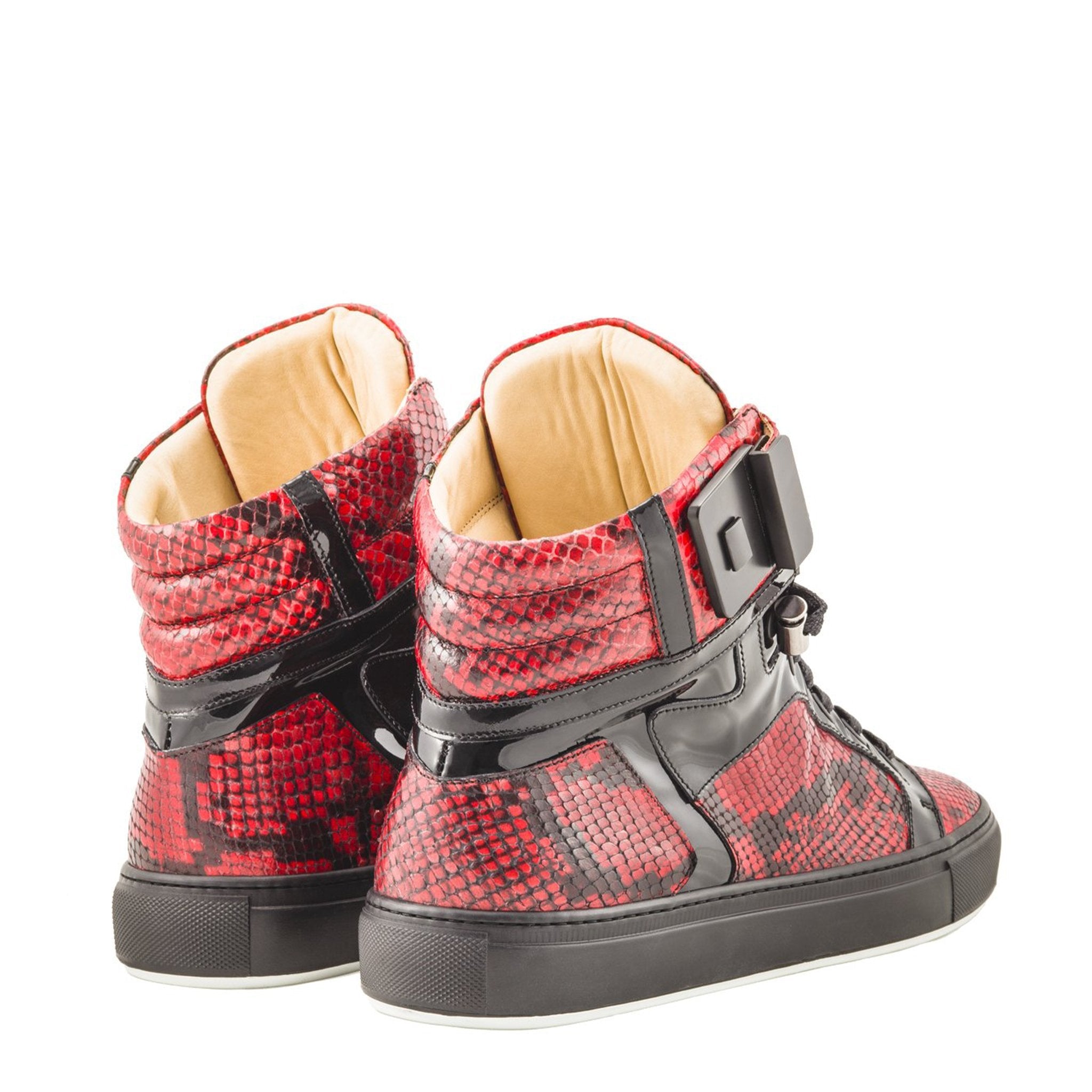 Black Soul Red | Black | Python Mat for NEYMAR | Limited Edition - Giuliano Galiano | Handcrafted Luxury Sneakers Made In Italy