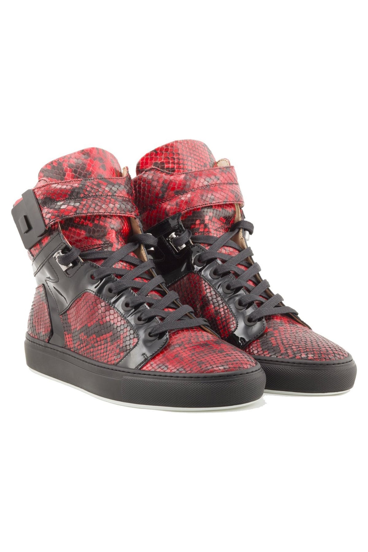 Black Soul Red | Black | Python Mat for NEYMAR | Limited Edition - Giuliano Galiano | Handcrafted Luxury Sneakers Made In Italy