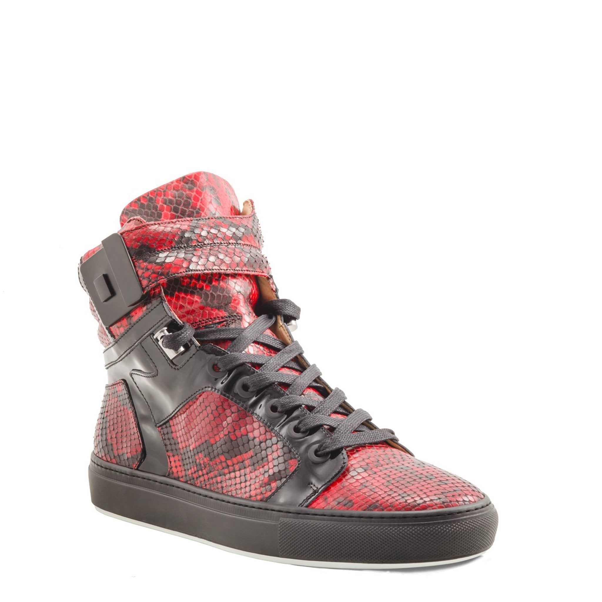 Black Soul Red | Black | Python Mat for NEYMAR | Limited Edition - Giuliano Galiano | Handcrafted Luxury Sneakers Made In Italy