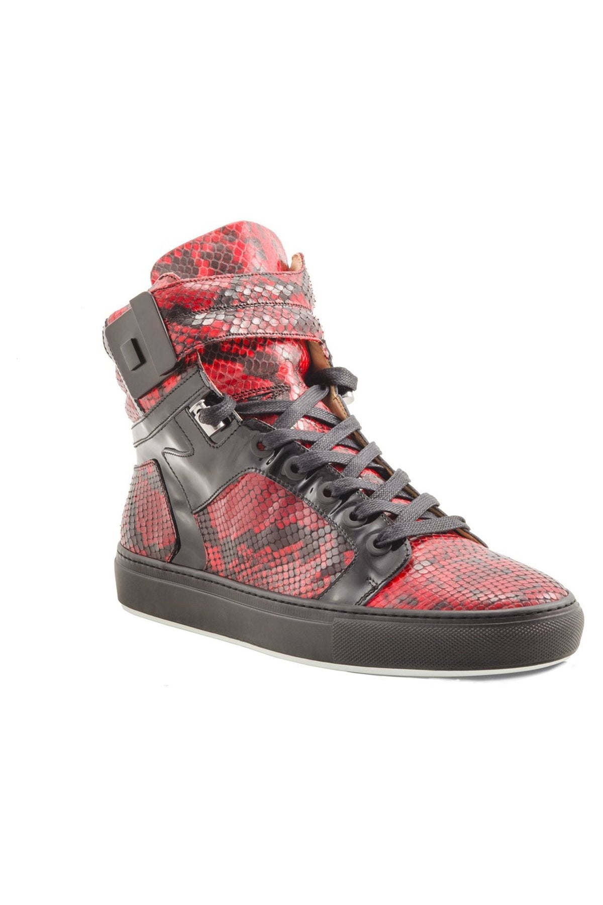 Black Soul Red | Black | Python Mat for NEYMAR | Limited Edition - Giuliano Galiano | Handcrafted Luxury Sneakers Made In Italy
