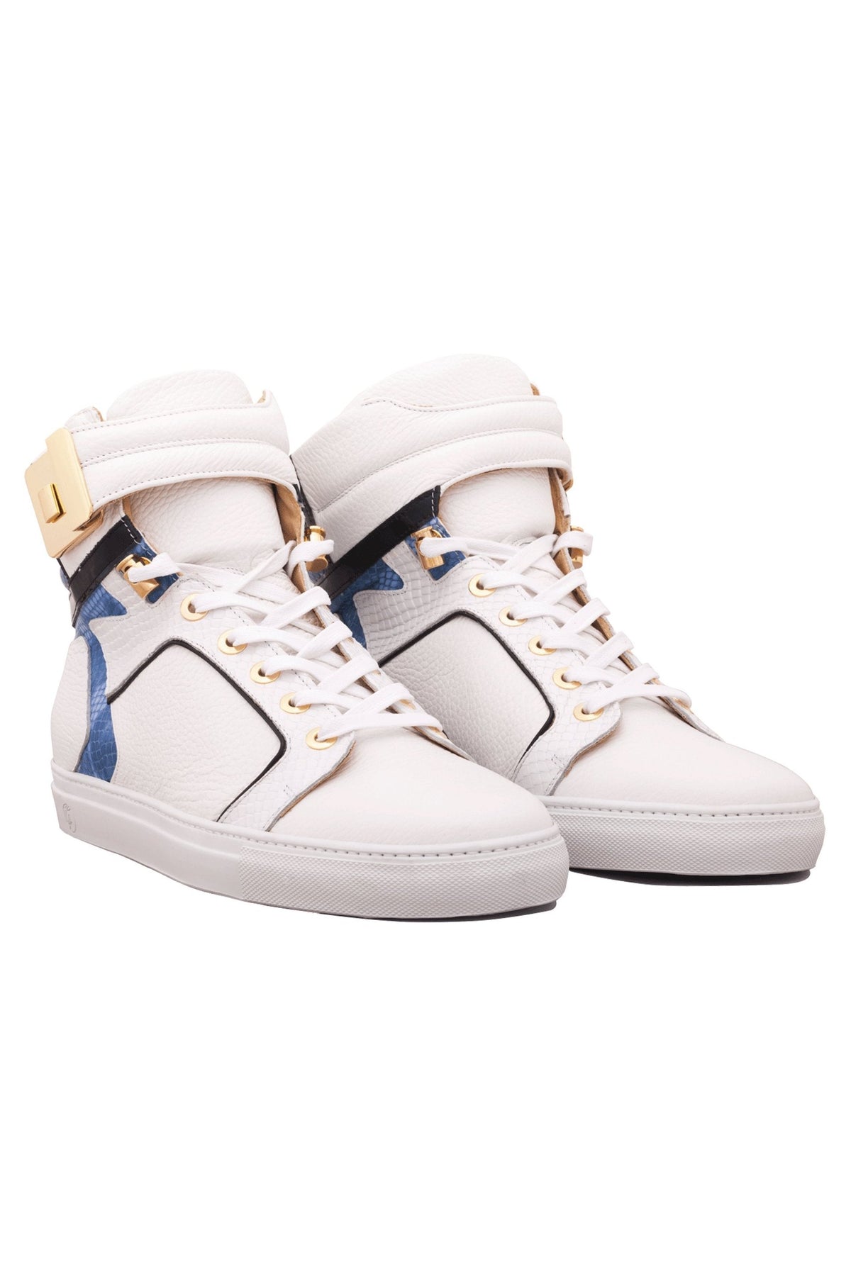 Black Soul White | Blue | Leather | Limited Edition - Giuliano Galiano | Handcrafted Luxury Sneakers Made In Italy