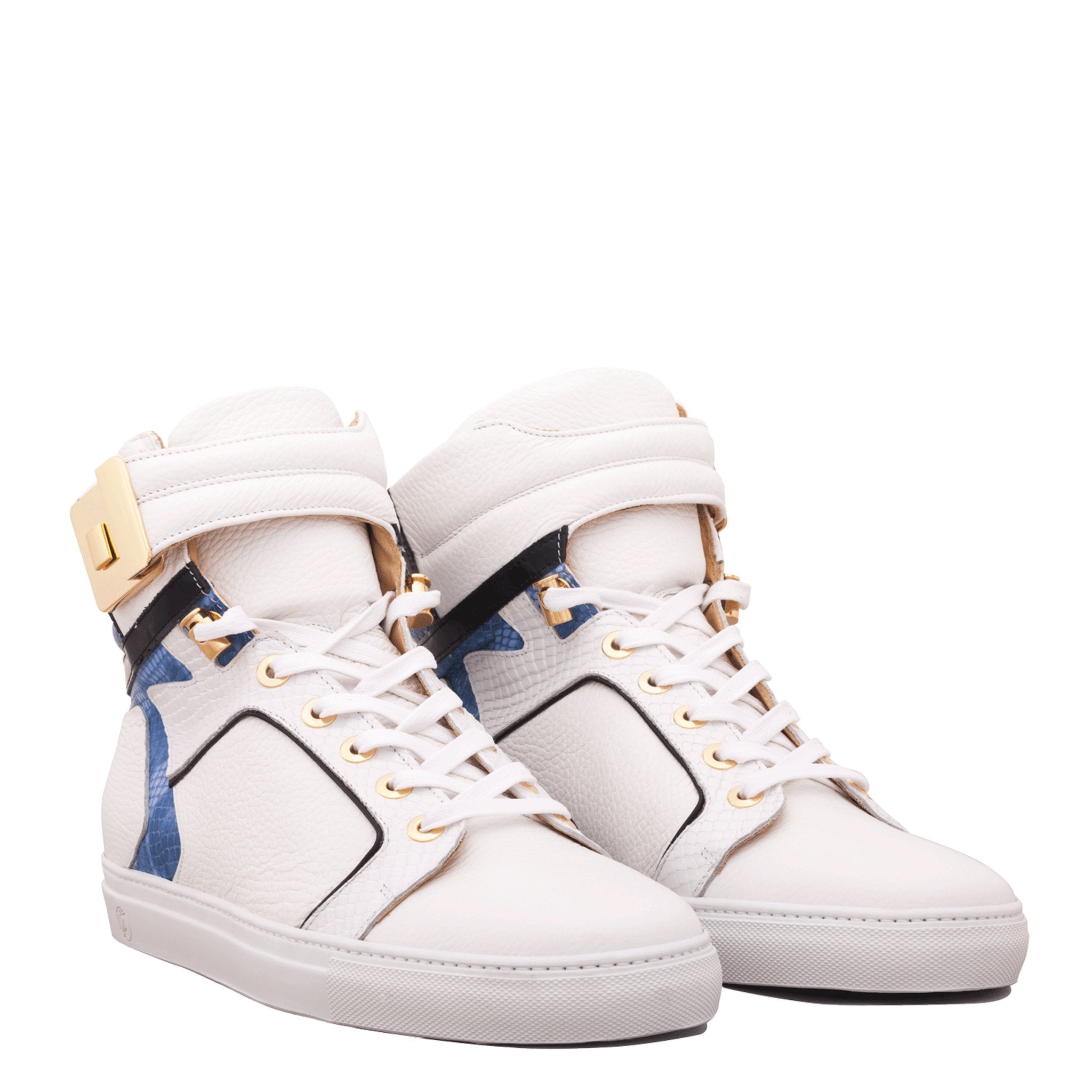 Black Soul White | Blue | Leather | Limited Edition - Giuliano Galiano | Handcrafted Luxury Sneakers Made In Italy