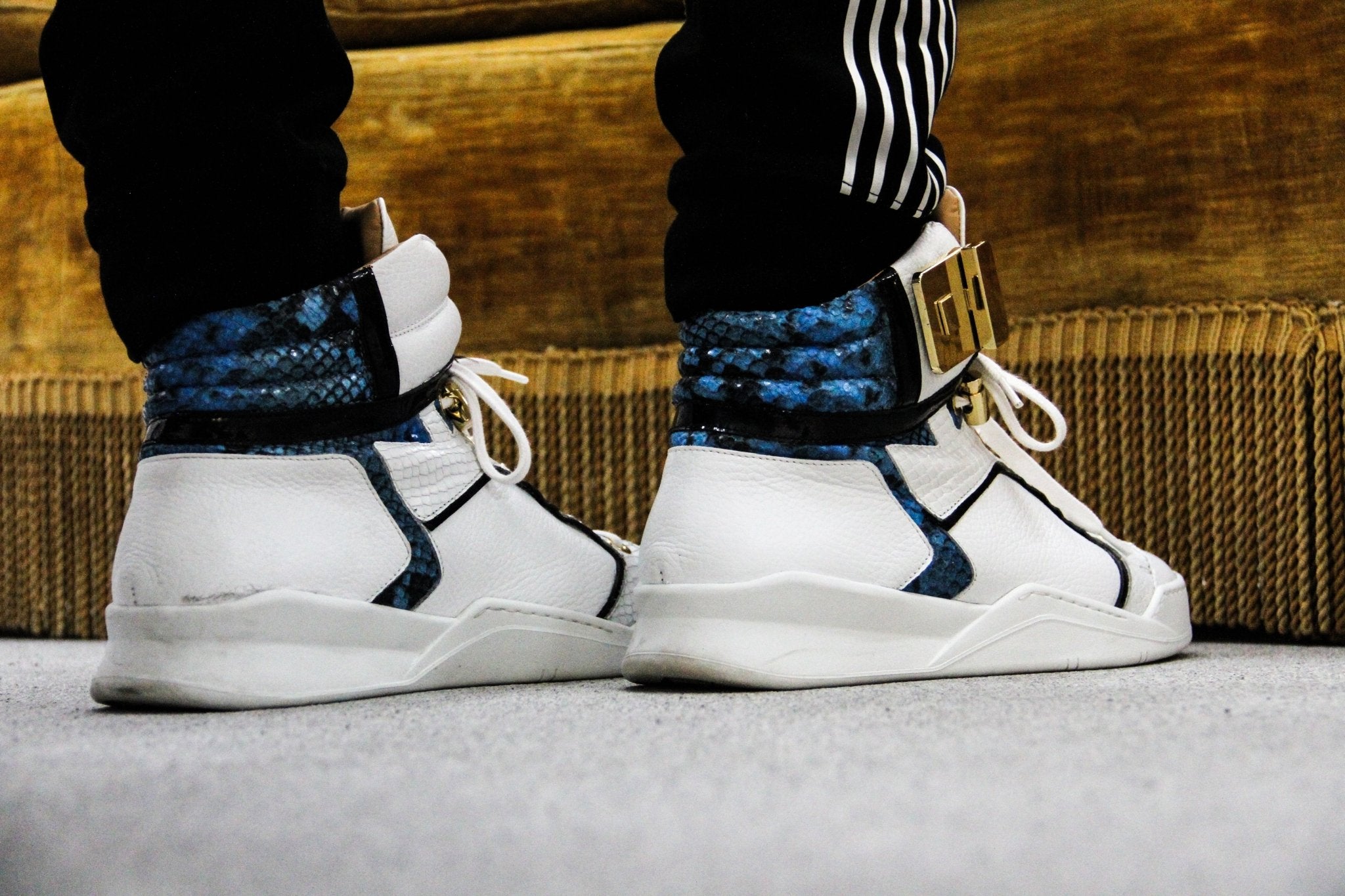 Black Soul White | Blue | Leather | Limited Edition - Giuliano Galiano | Handcrafted Luxury Sneakers Made In Italy