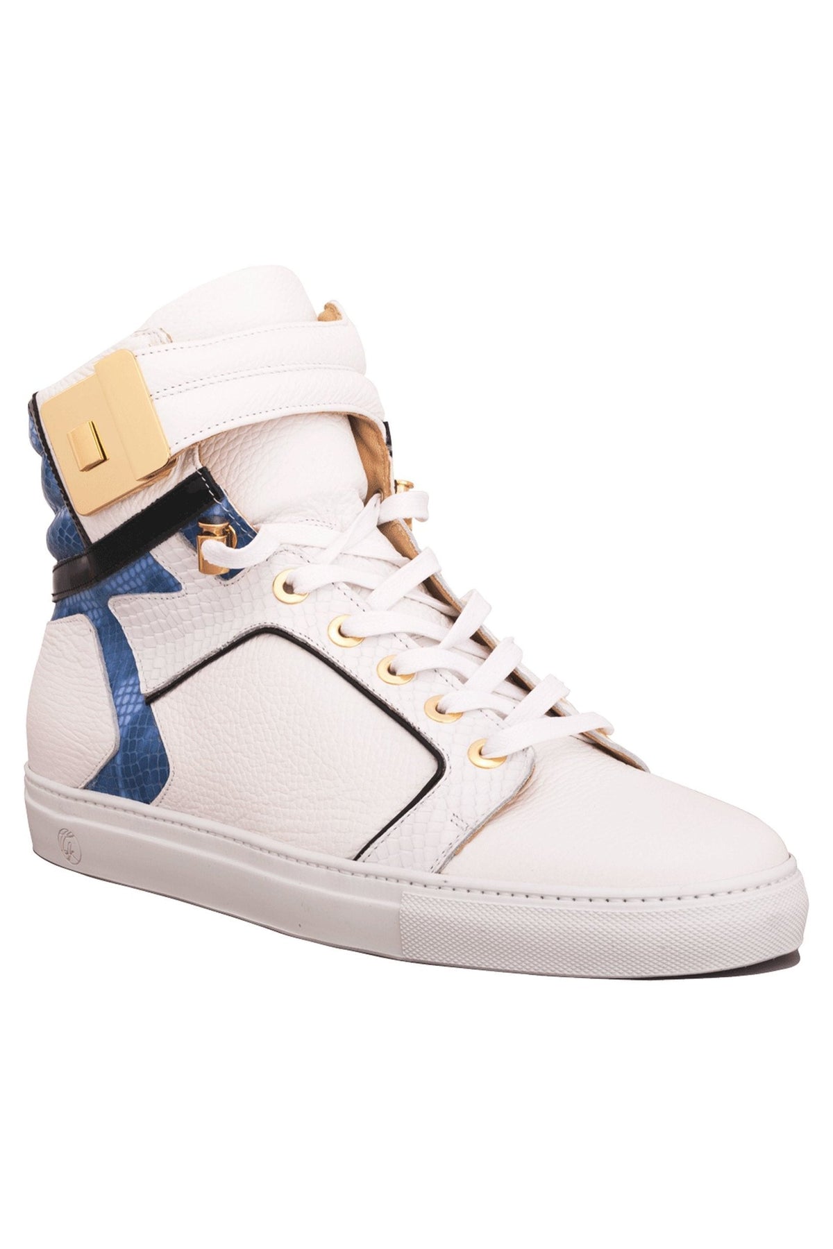 Black Soul White | Blue | Leather | Limited Edition - Giuliano Galiano | Handcrafted Luxury Sneakers Made In Italy