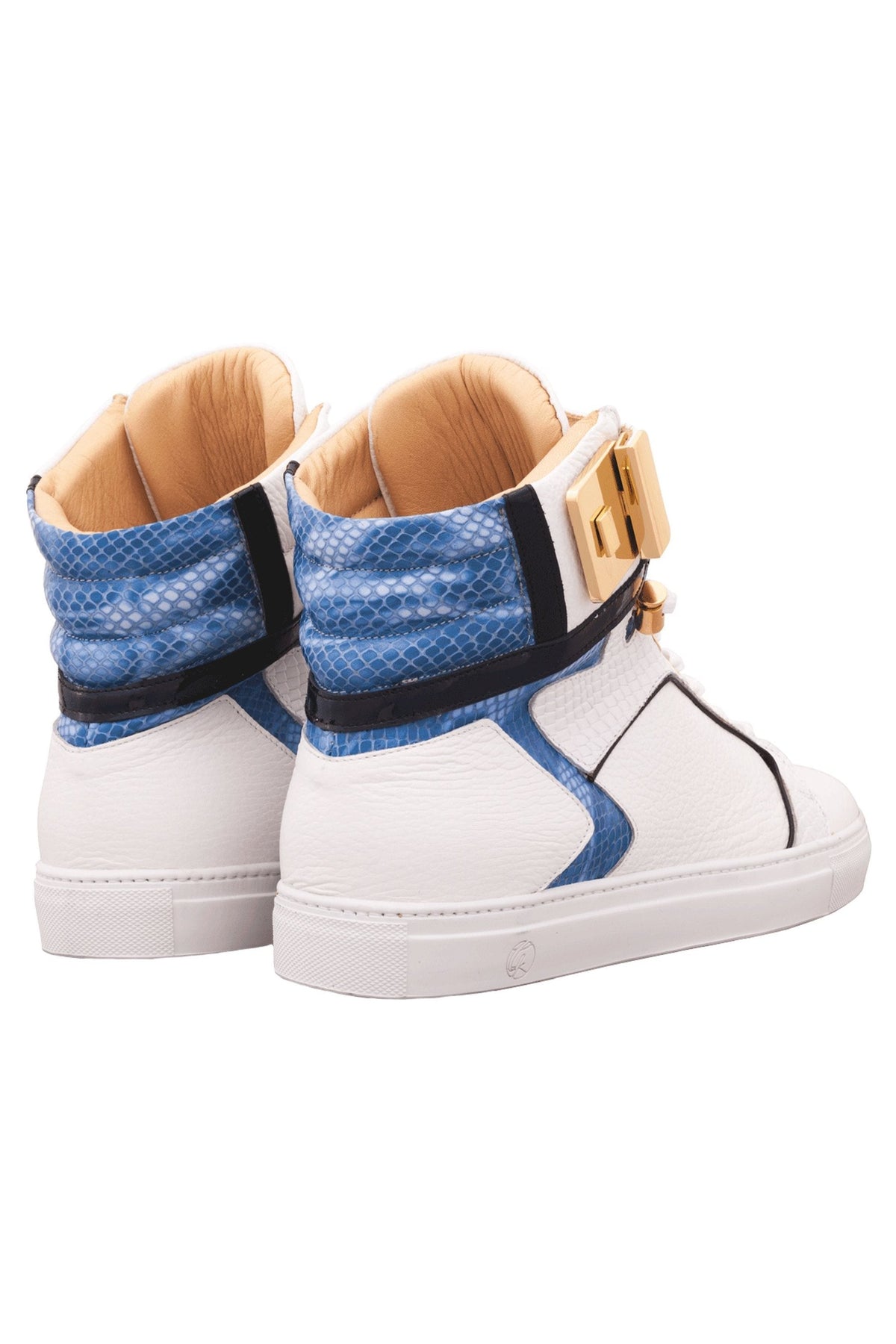 Black Soul White | Blue | Leather | Limited Edition - Giuliano Galiano | Handcrafted Luxury Sneakers Made In Italy