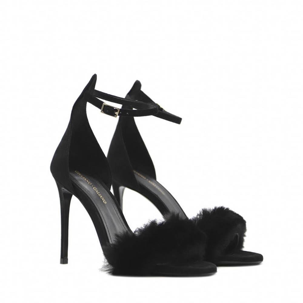 Sandalen Claire | Nero | Pelle Scamosciata