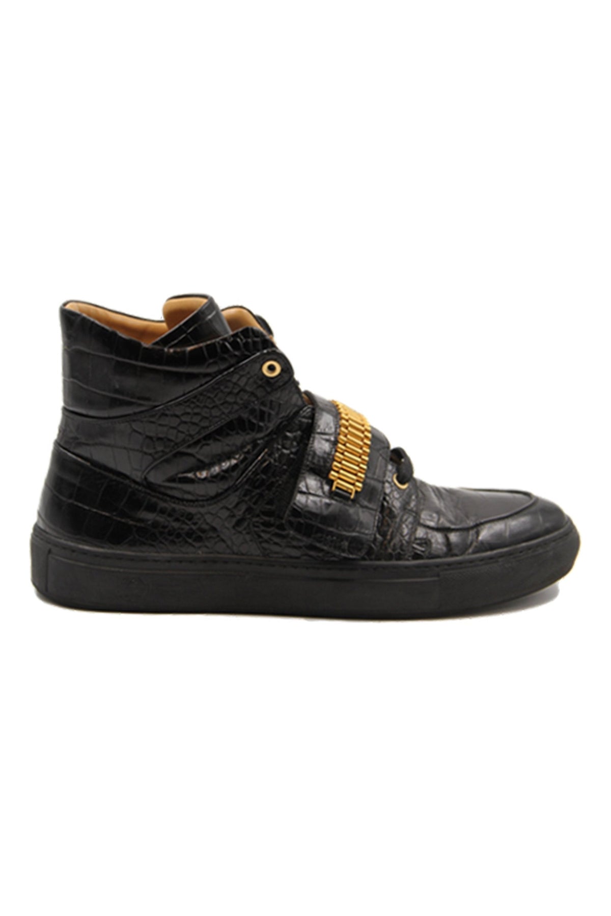 Capri Black | Black | Croc | Limited Edition - Giuliano Galiano | Handcrafted Luxury Sneakers Made In Italy