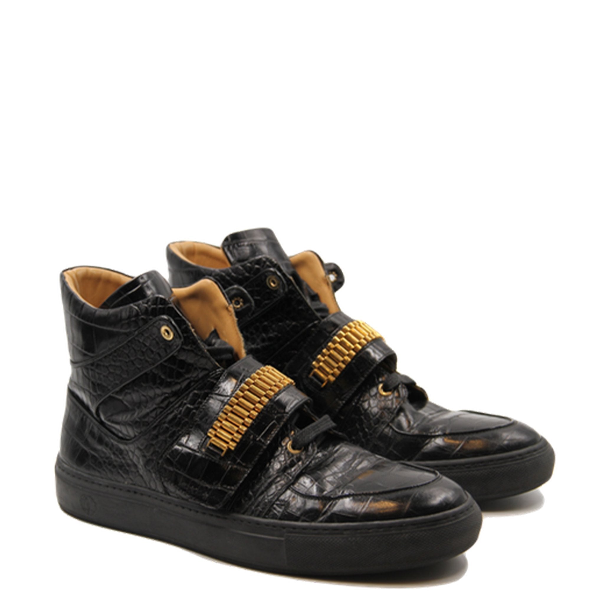 Capri Black | Black | Croc | Limited Edition - Giuliano Galiano | Handcrafted Luxury Sneakers Made In Italy