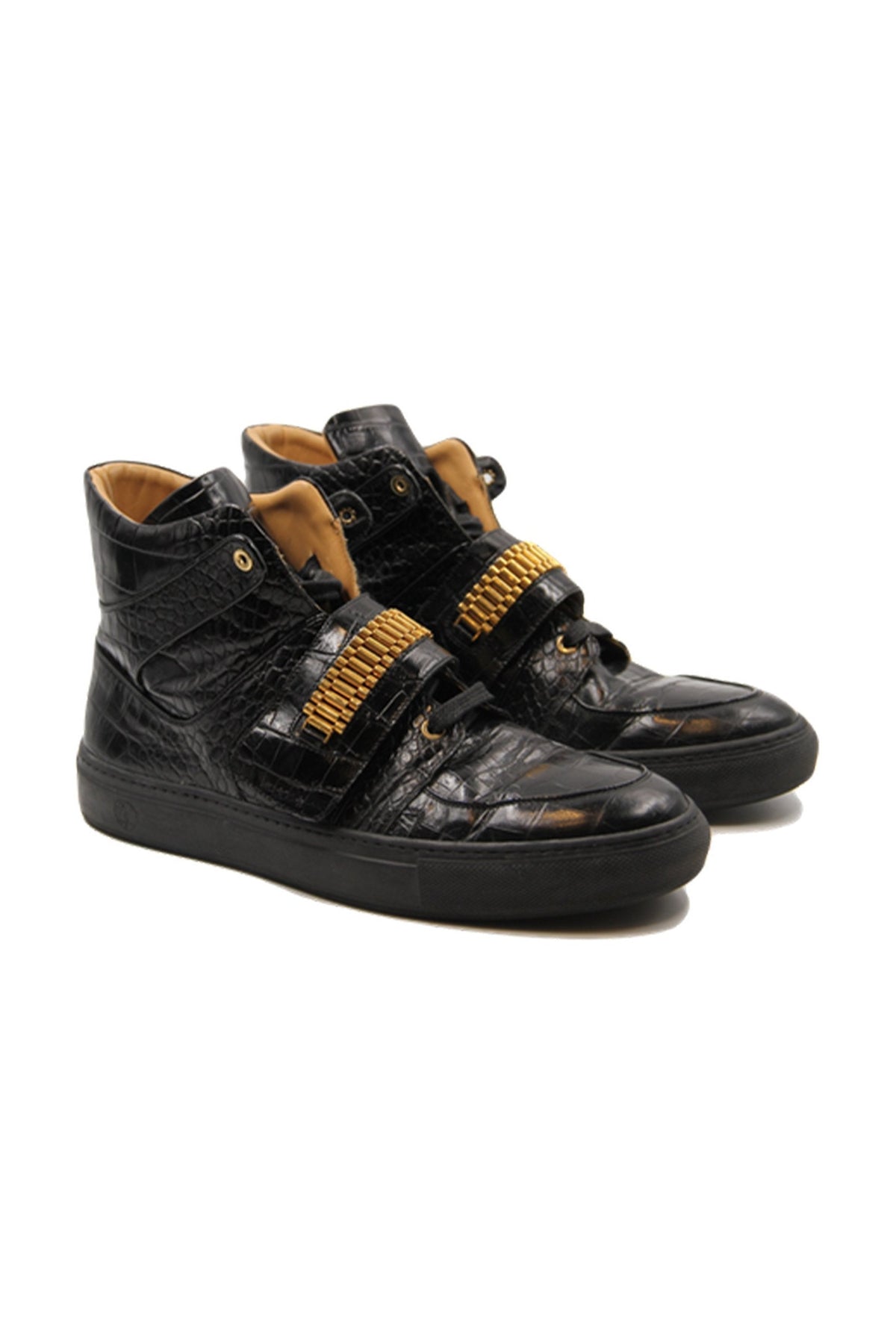 Capri Black | Black | Croc | Limited Edition - Giuliano Galiano | Handcrafted Luxury Sneakers Made In Italy