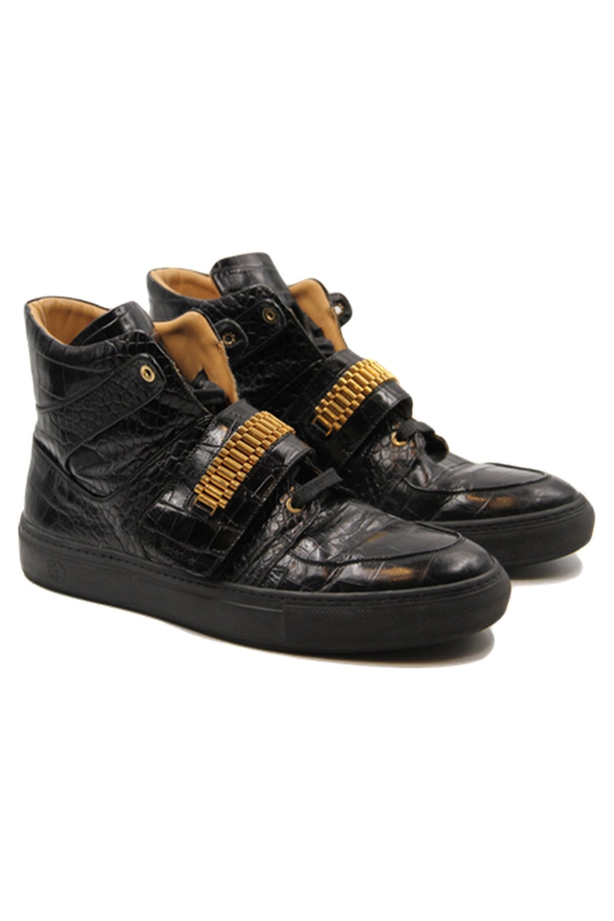Capri Black | Black | Croc | Limited Edition - Giuliano Galiano | Handcrafted Luxury Sneakers Made In Italy