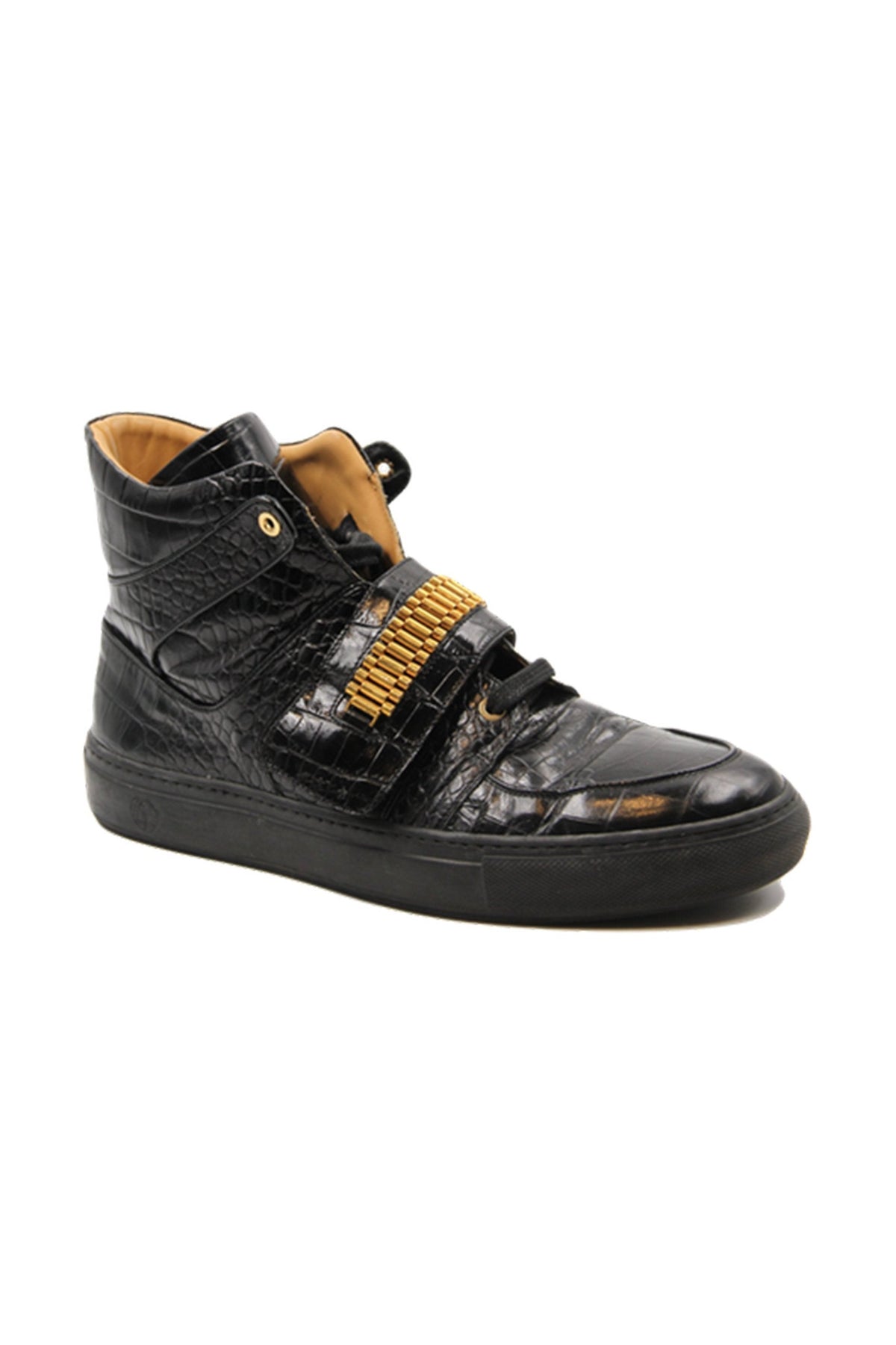 Capri Black | Black | Croc | Limited Edition - Giuliano Galiano | Handcrafted Luxury Sneakers Made In Italy