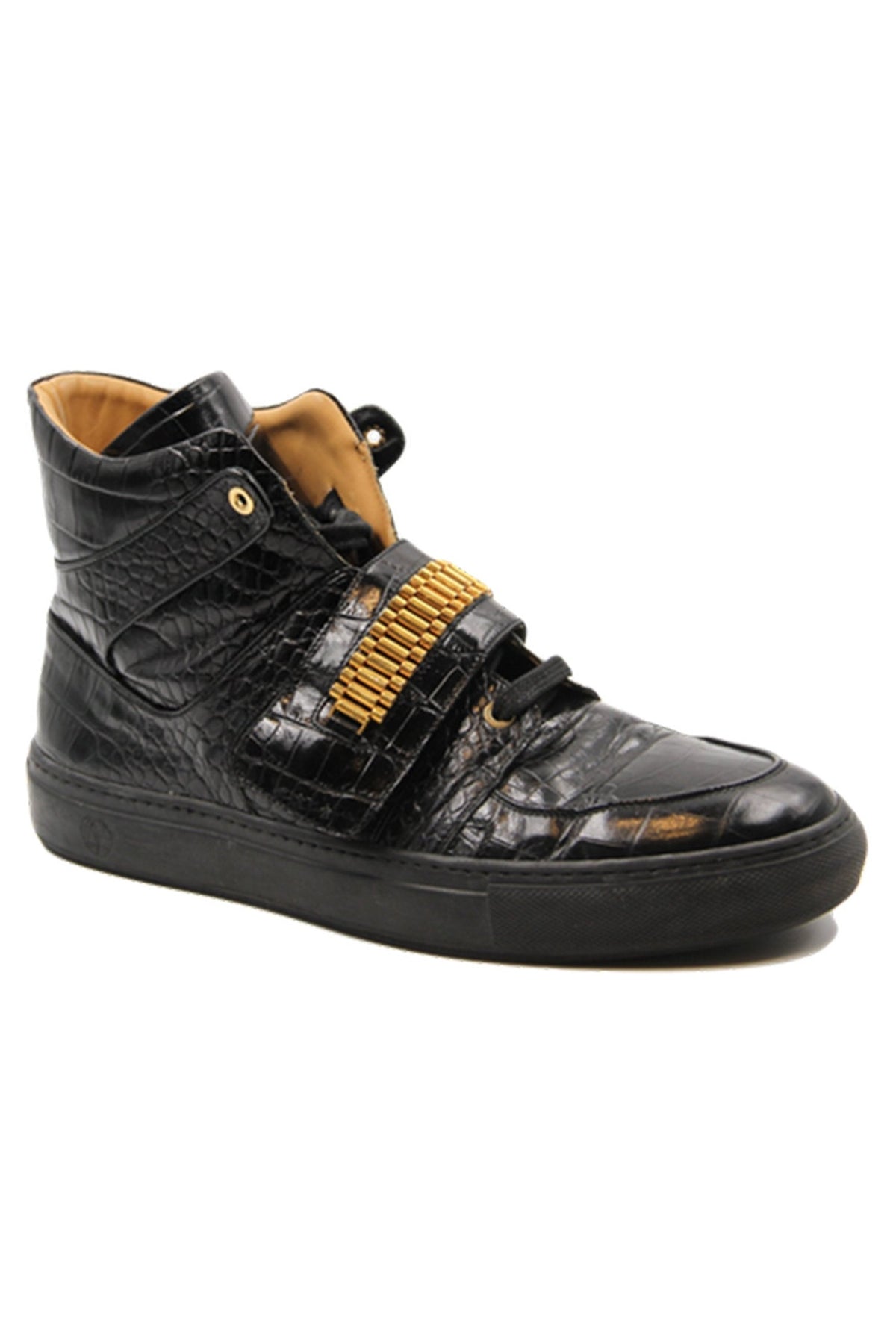 Capri Black | Black | Croc | Limited Edition - Giuliano Galiano | Handcrafted Luxury Sneakers Made In Italy