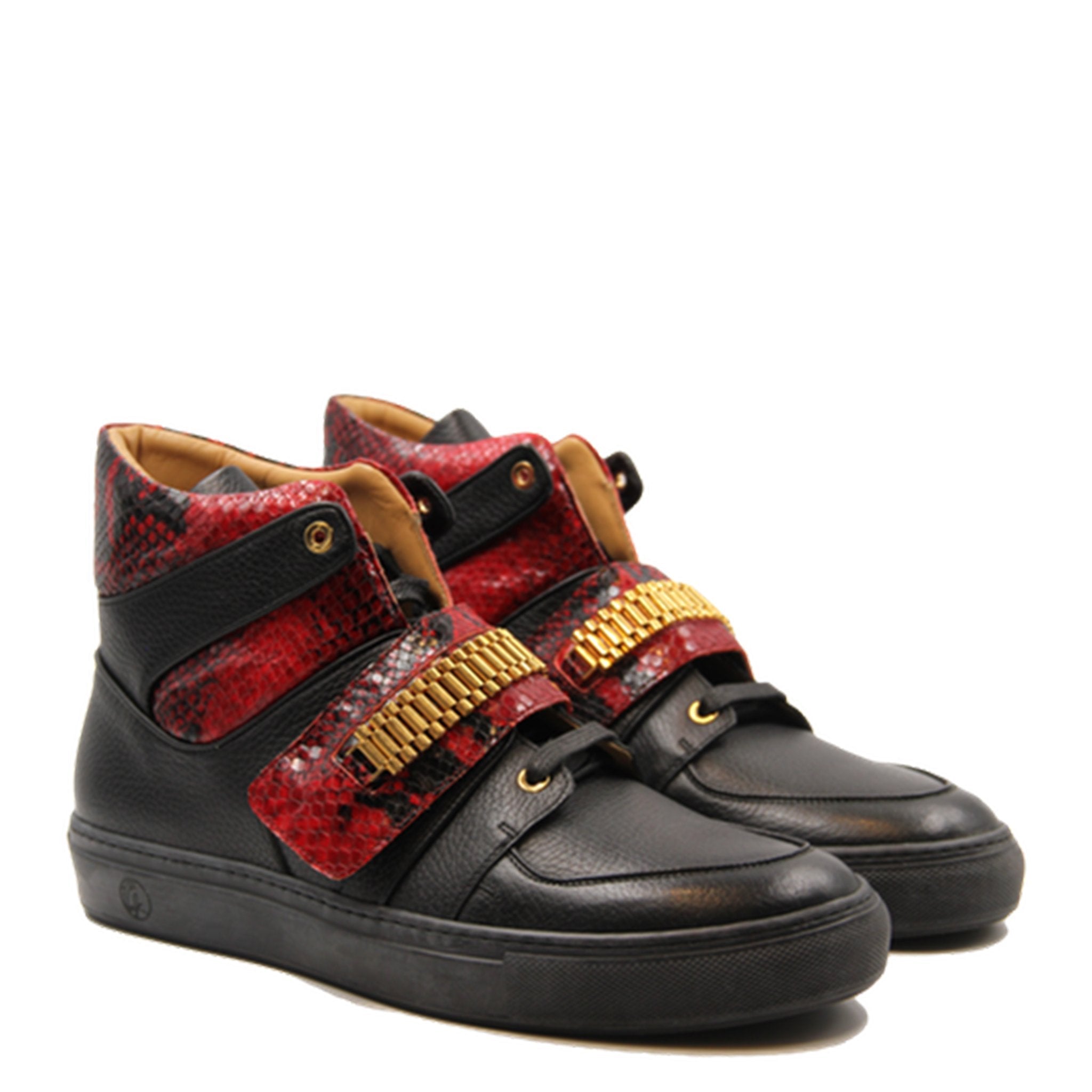 Capri Black | Red | Leather | Limited Edition - Giuliano Galiano | Handcrafted Luxury Sneakers Made In Italy