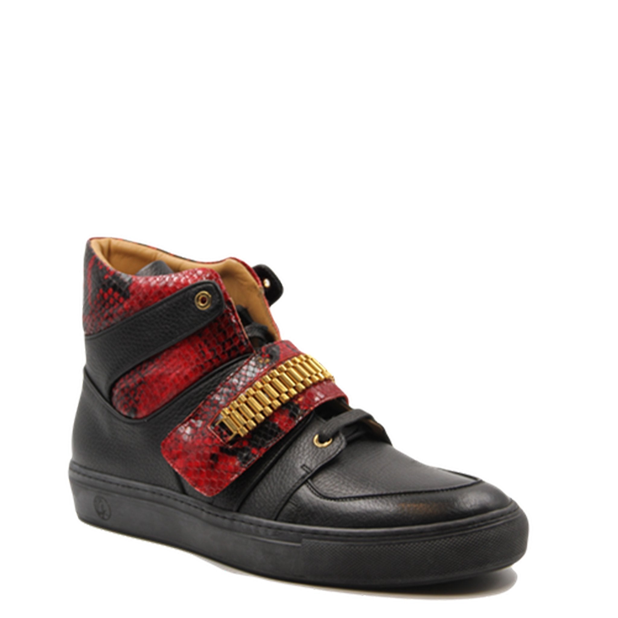 Capri Black | Red | Leather | Limited Edition - Giuliano Galiano | Handcrafted Luxury Sneakers Made In Italy