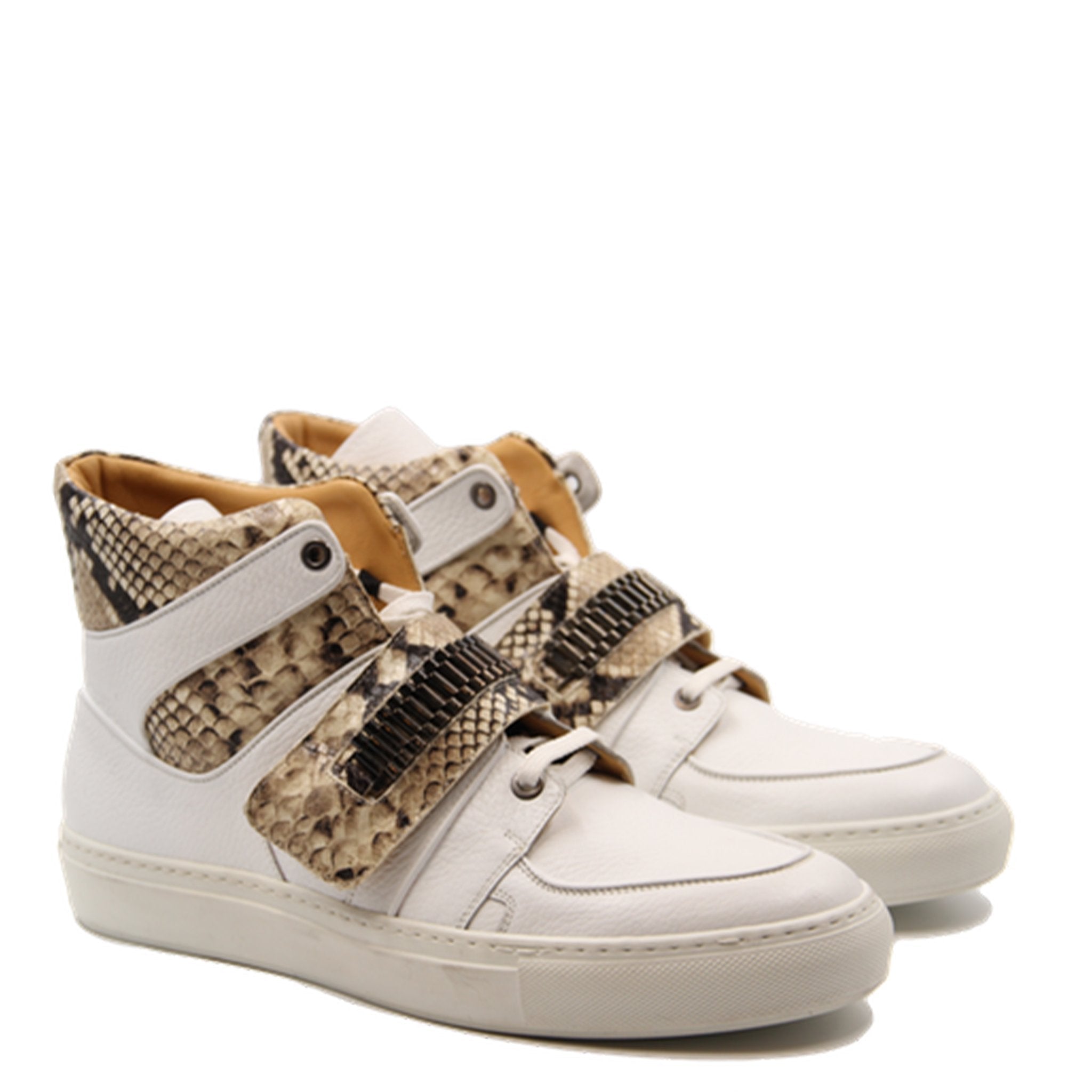 Capri White | Grey | Leather | Limited Edition - Giuliano Galiano | Handcrafted Luxury Sneakers Made In Italy