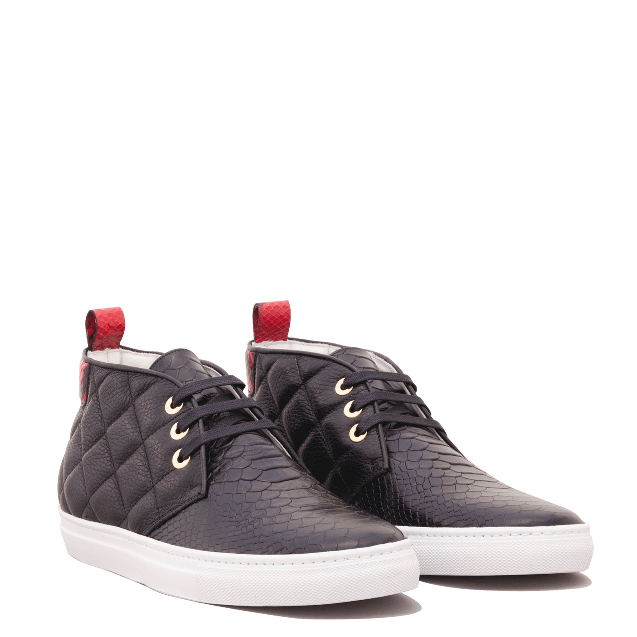 Day Dream Black | Red | Python | Limited Edition - Giuliano Galiano | Handcrafted Luxury Sneakers Made In Italy