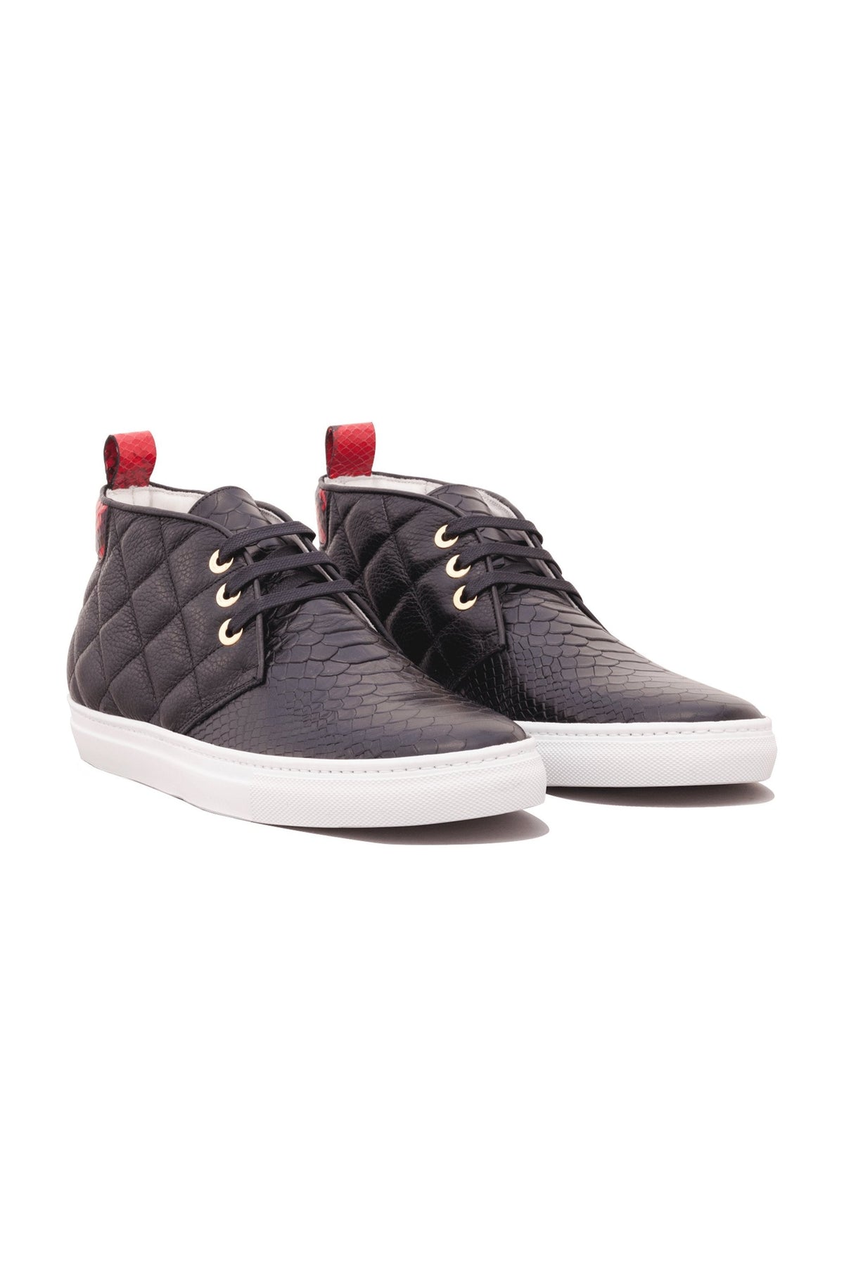 Day Dream Black | Red | Python | Limited Edition - Giuliano Galiano | Handcrafted Luxury Sneakers Made In Italy