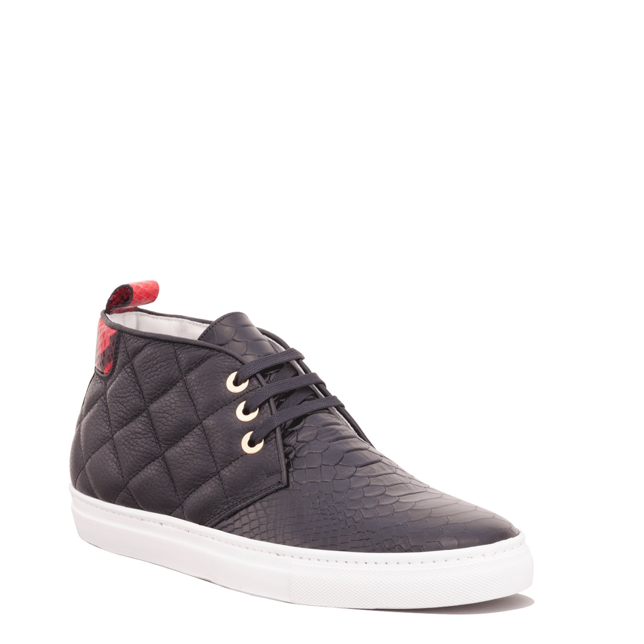 Day Dream Black | Red | Python | Limited Edition - Giuliano Galiano | Handcrafted Luxury Sneakers Made In Italy