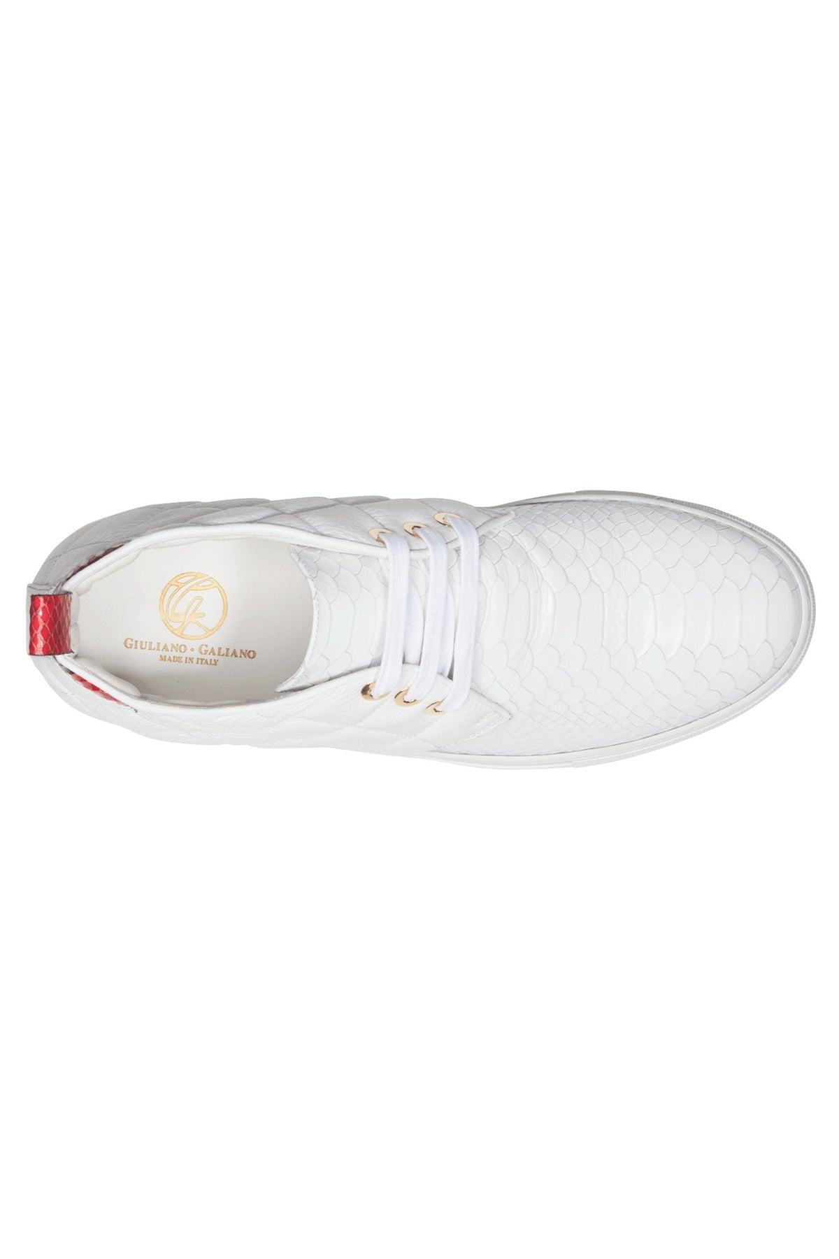 Day Dream White | Red | Python | Limited Edition - Giuliano Galiano | Handcrafted Luxury Sneakers Made In Italy