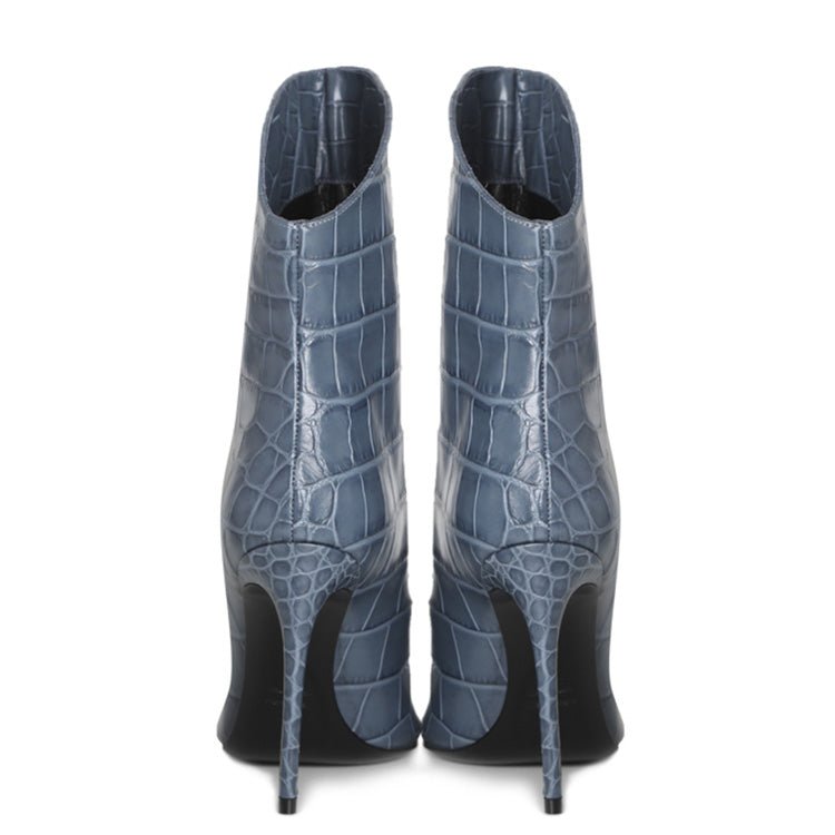 Elise Boots | Petrolio | Croc Style | Woman - Giuliano Galiano | Handcrafted Luxury Sneakers Made In Italy