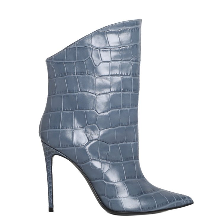 Elise Boots | Petrolio | Croc Style | Woman - Giuliano Galiano | Handcrafted Luxury Sneakers Made In Italy