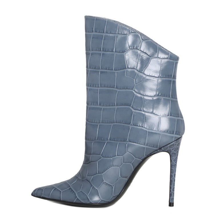 Elise Boots | Petrolio | Croc Style | Woman - Giuliano Galiano | Handcrafted Luxury Sneakers Made In Italy