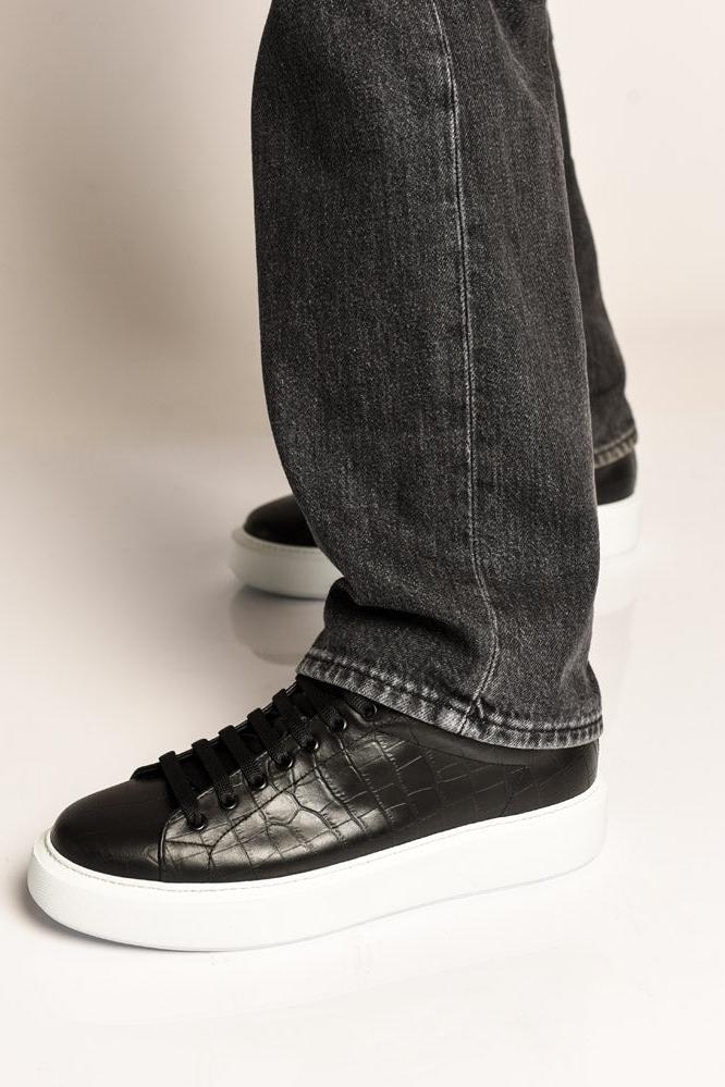 Fire | Black | Croc - Giuliano Galiano | Handcrafted Luxury Sneakers Made In Italy