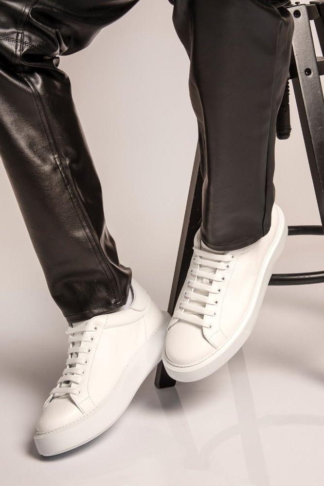 Fire | White Leather - Giuliano Galiano | Handcrafted Luxury Sneakers Made In Italy