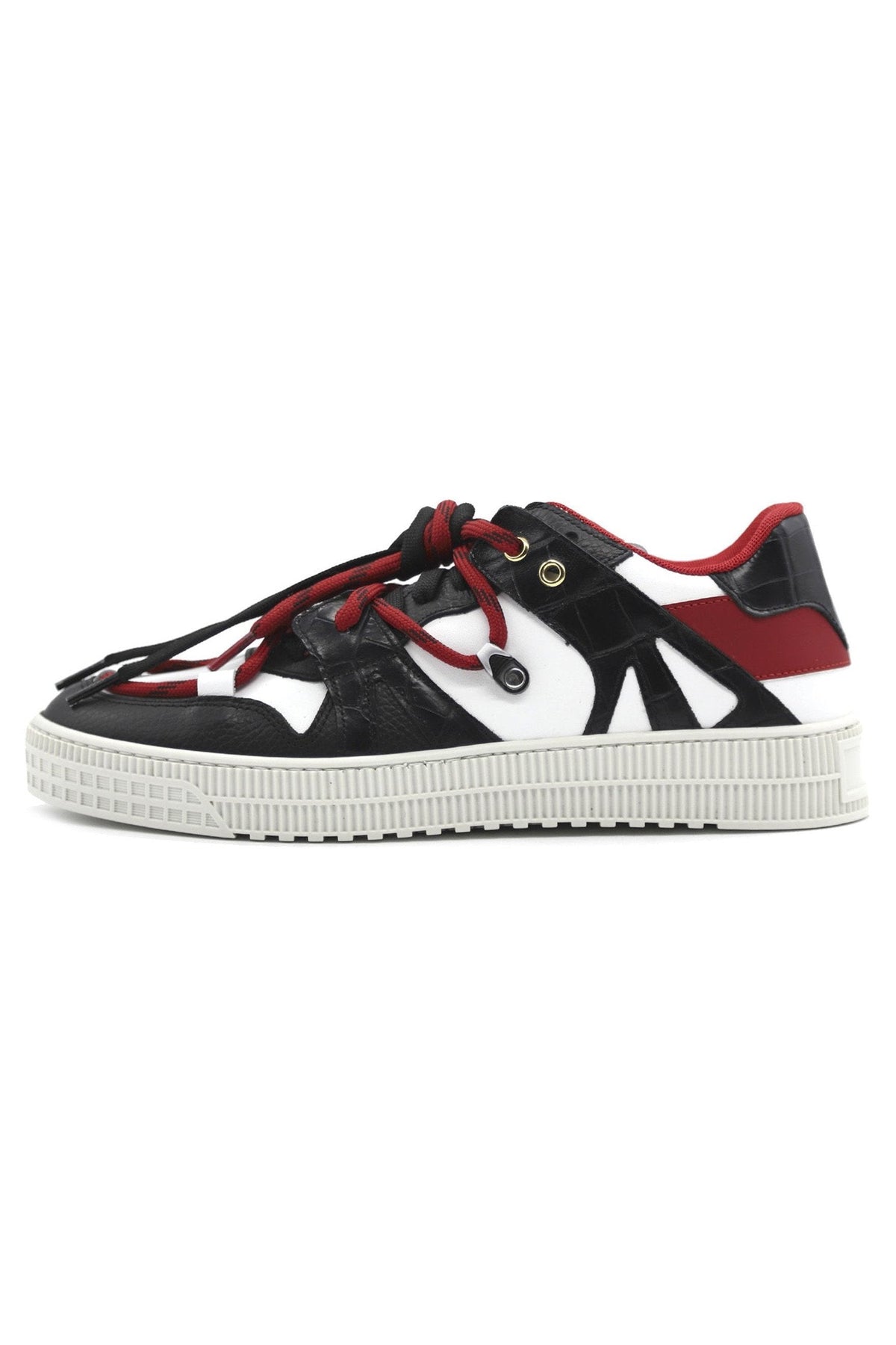 Jeson | Black, White & Red - Giuliano Galiano | Handcrafted Luxury Sneakers Made In Italy