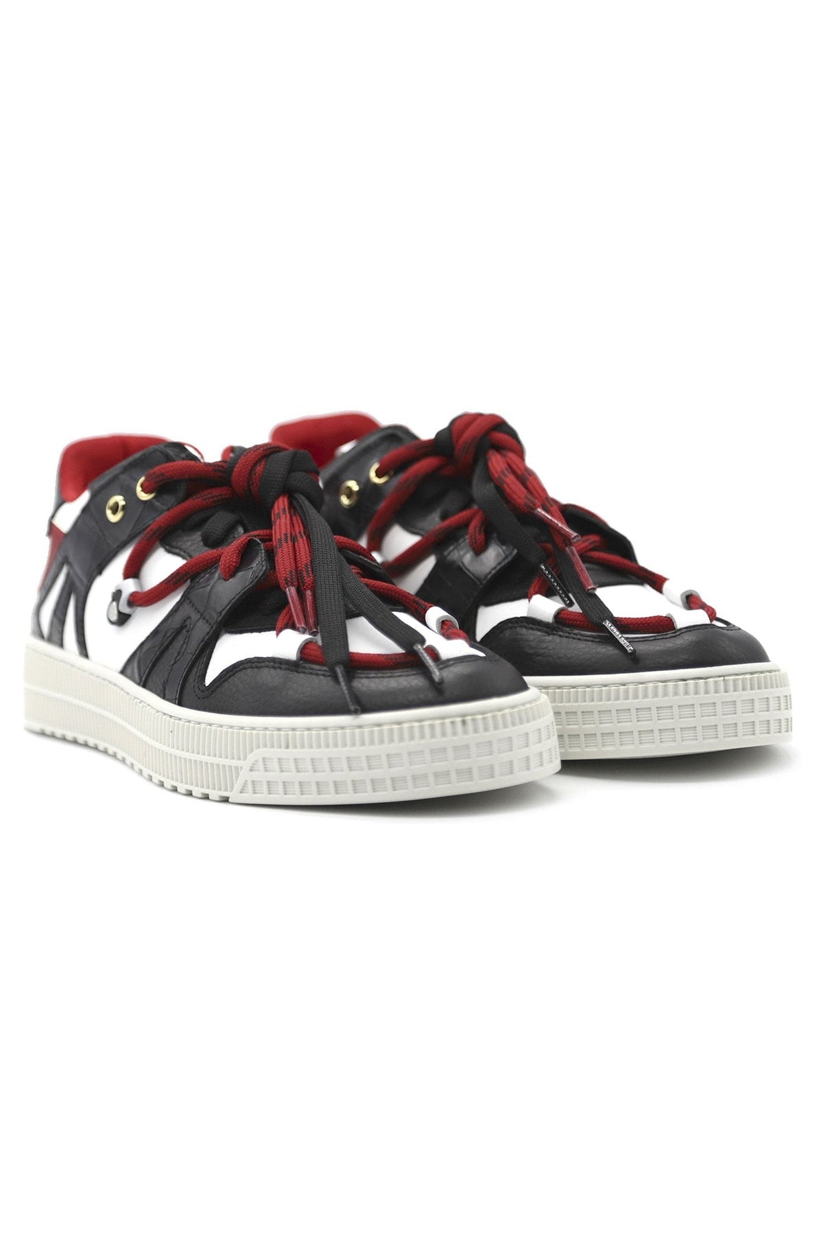 Jeson | Black, White & Red - Giuliano Galiano | Handcrafted Luxury Sneakers Made In Italy
