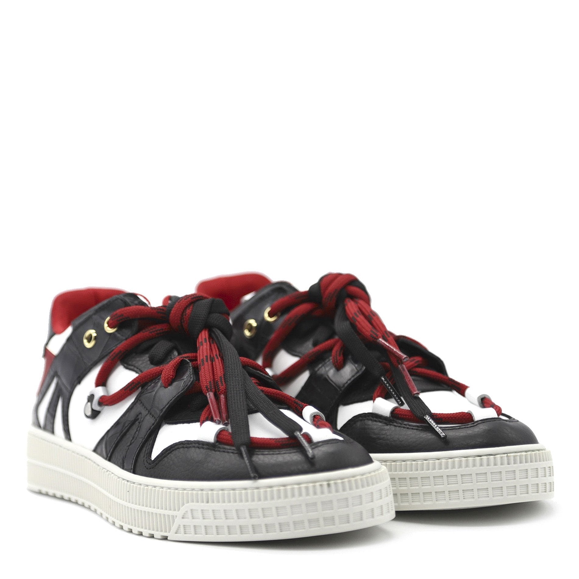 Jeson | Black, White & Red - Giuliano Galiano | Handcrafted Luxury Sneakers Made In Italy