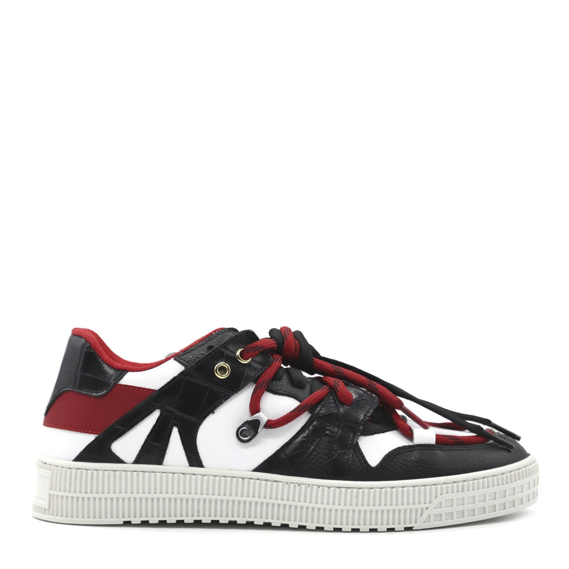 Jeson | Black, White & Red - Giuliano Galiano | Handcrafted Luxury Sneakers Made In Italy