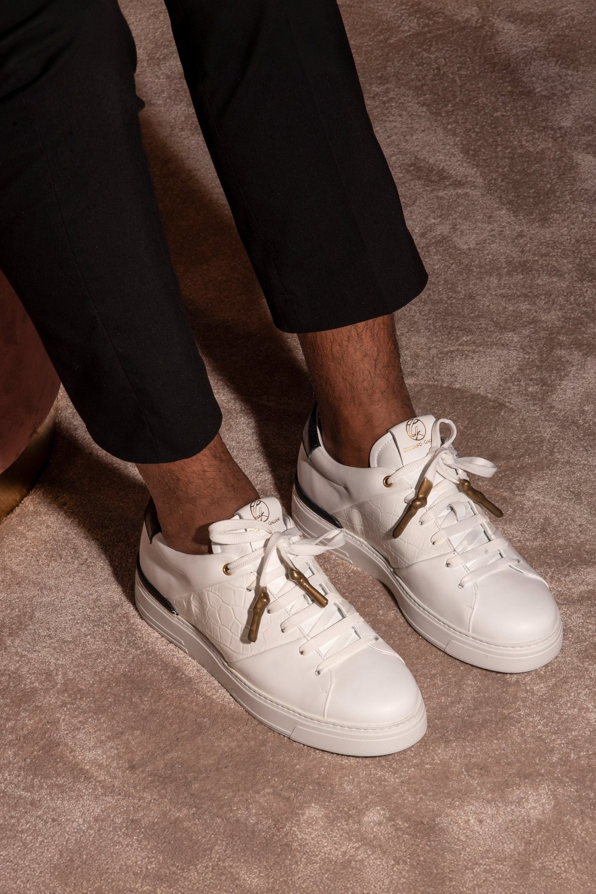 King1 Sneakers | White | Croc Style - Giuliano Galiano | Handcrafted Luxury Sneakers Made In Italy