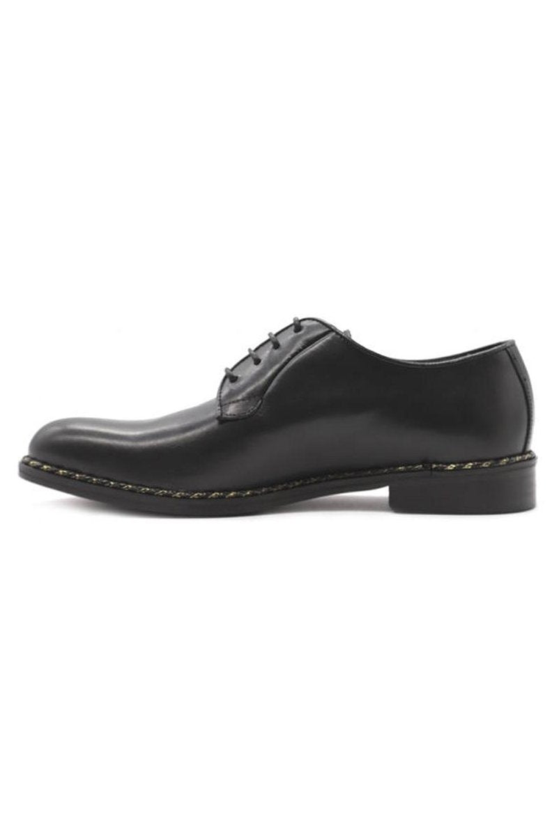 Lace up | Smooth Black Leather - Giuliano Galiano | Handcrafted Luxury Sneakers Made In Italy
