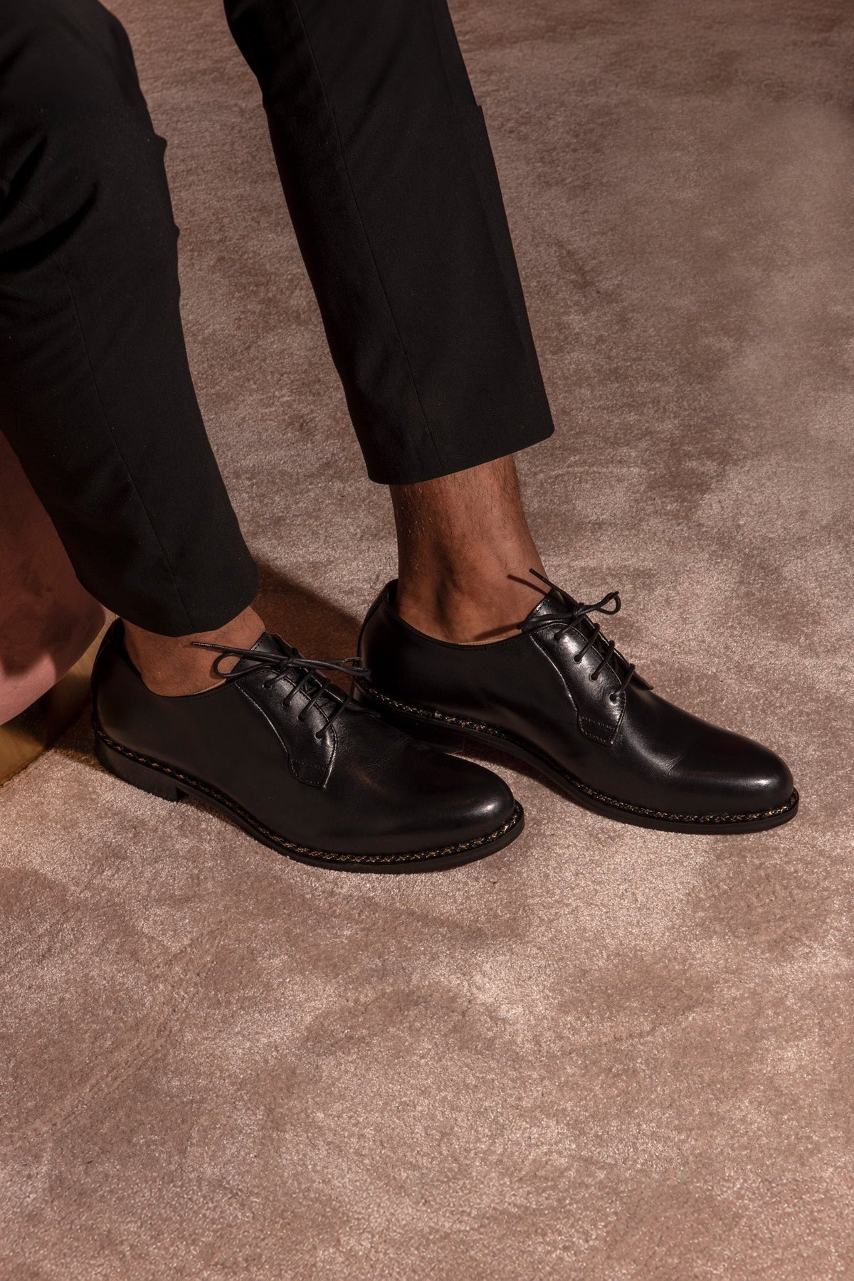 Lace up | Smooth Black Leather - Giuliano Galiano | Handcrafted Luxury Sneakers Made In Italy