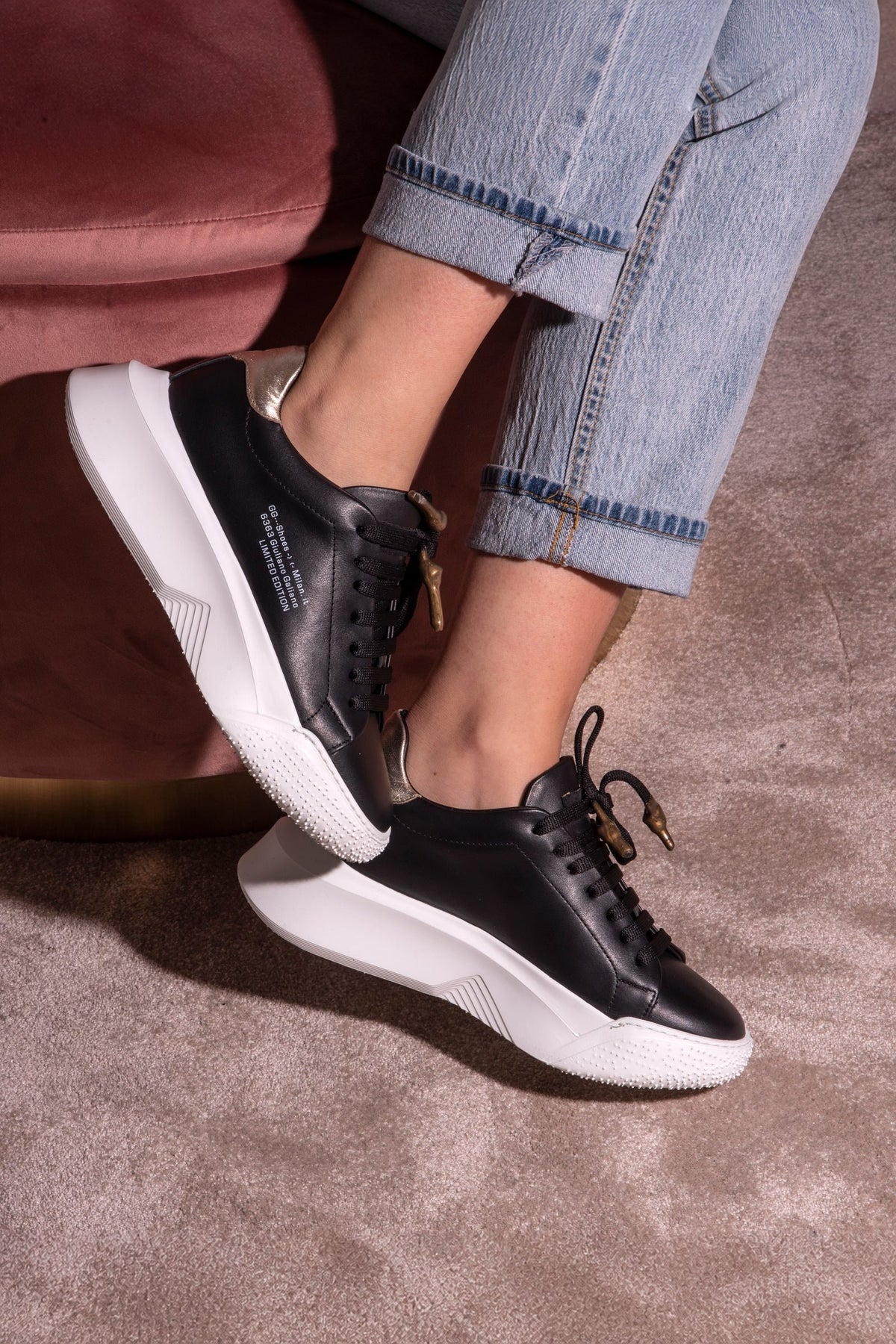 Nemesis | Black & Gold | Woman - Giuliano Galiano | Handcrafted Luxury Sneakers Made In Italy