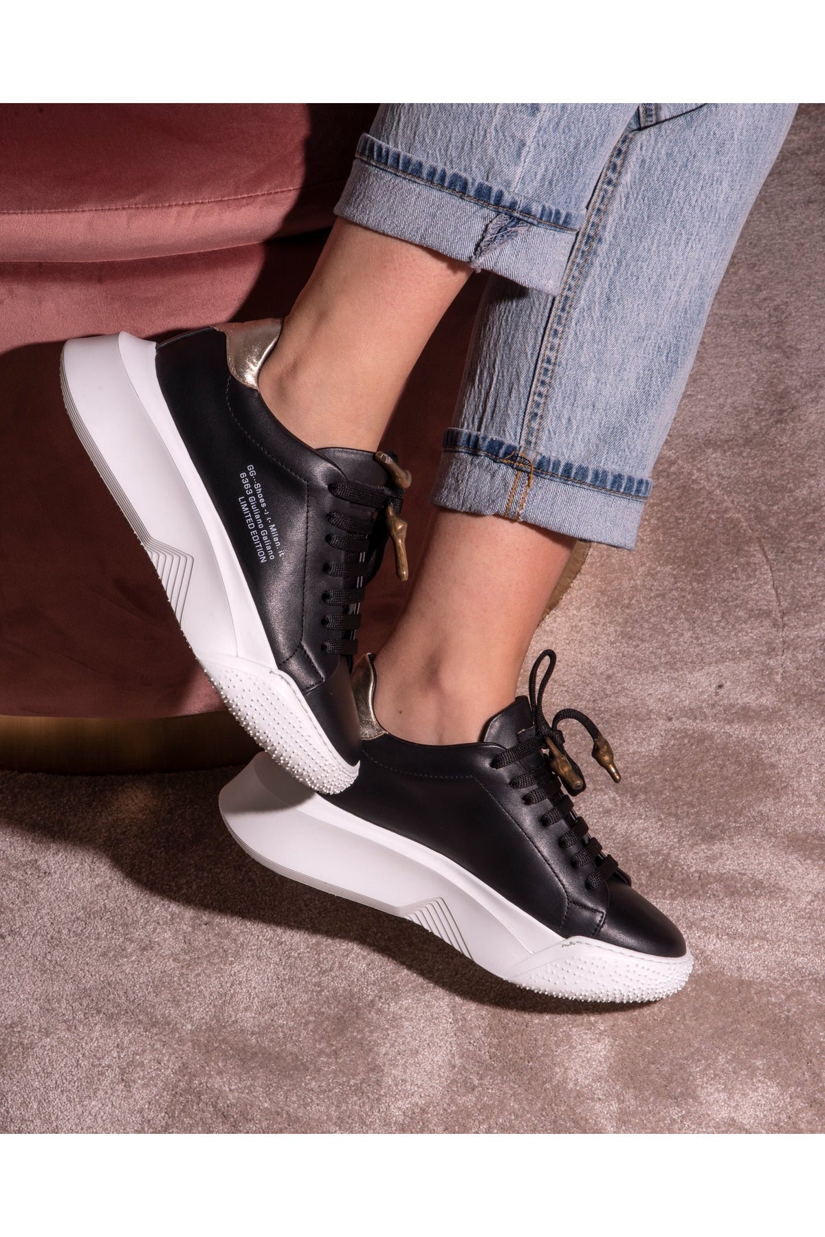 Nemesis | Black & Gold | Woman - Giuliano Galiano | Handcrafted Luxury Sneakers Made In Italy