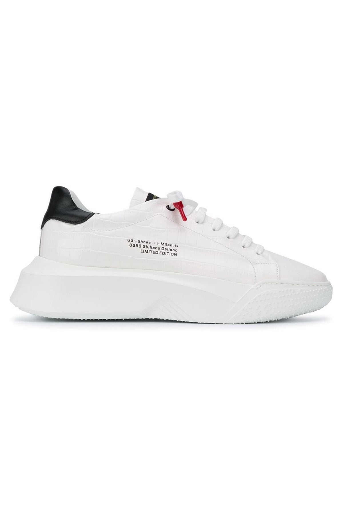 Nemesis White | Croc Style | Black | Woman - Giuliano Galiano | Handcrafted Luxury Sneakers Made In Italy