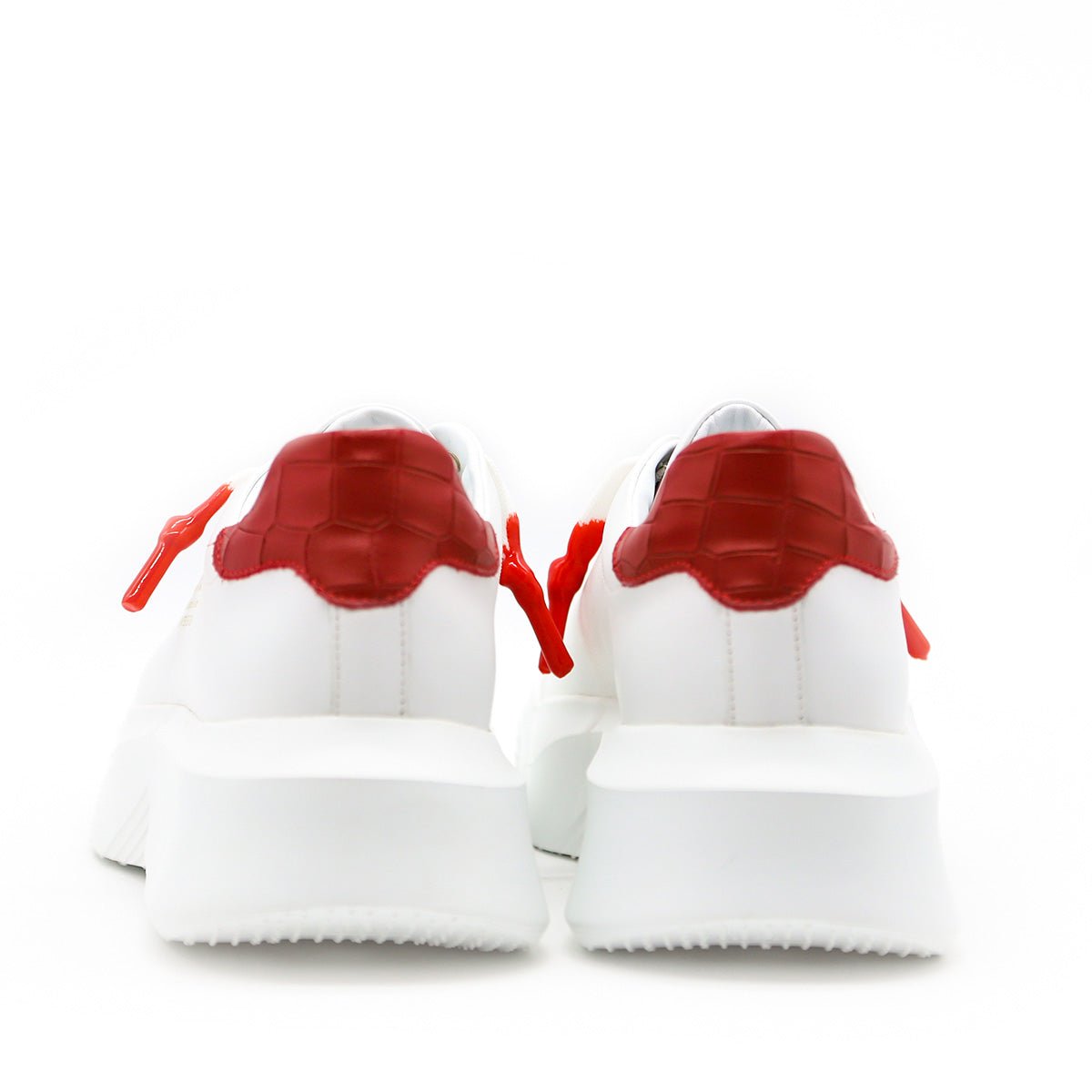 Nemesis White | Red Leather | Woman - Giuliano Galiano | Handcrafted Luxury Sneakers Made In Italy