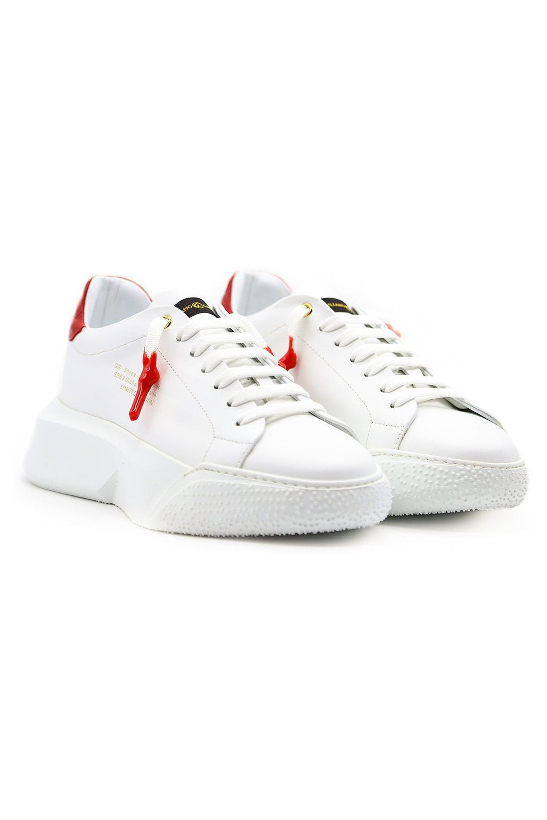 Nemesis White | Red Leather | Woman - Giuliano Galiano | Handcrafted Luxury Sneakers Made In Italy