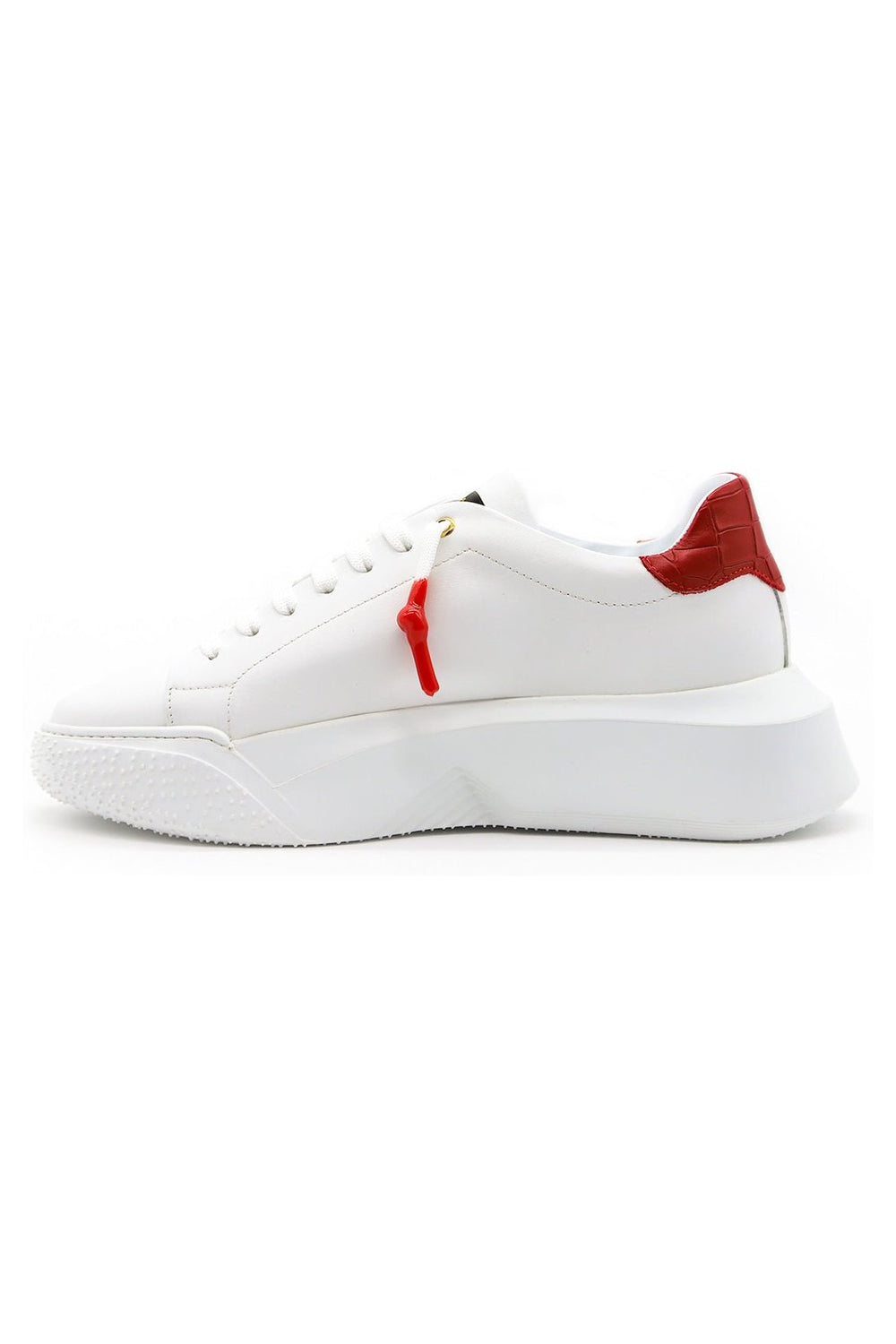 Nemesis White | Red Leather | Woman - Giuliano Galiano | Handcrafted Luxury Sneakers Made In Italy