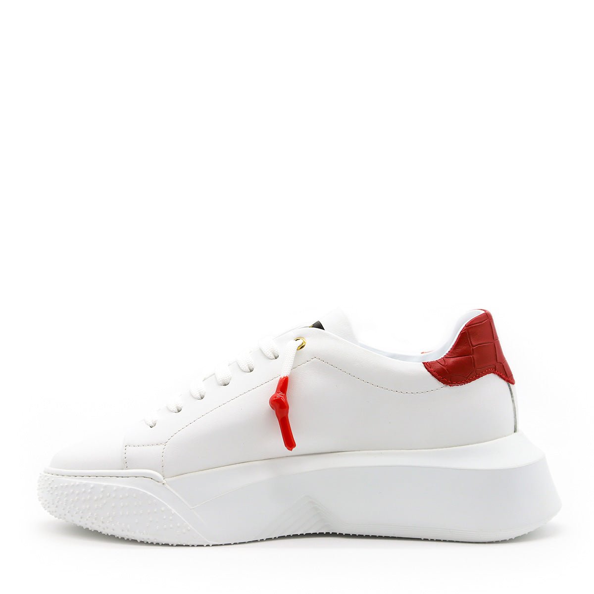 Nemesis White | Red Leather | Woman - Giuliano Galiano | Handcrafted Luxury Sneakers Made In Italy