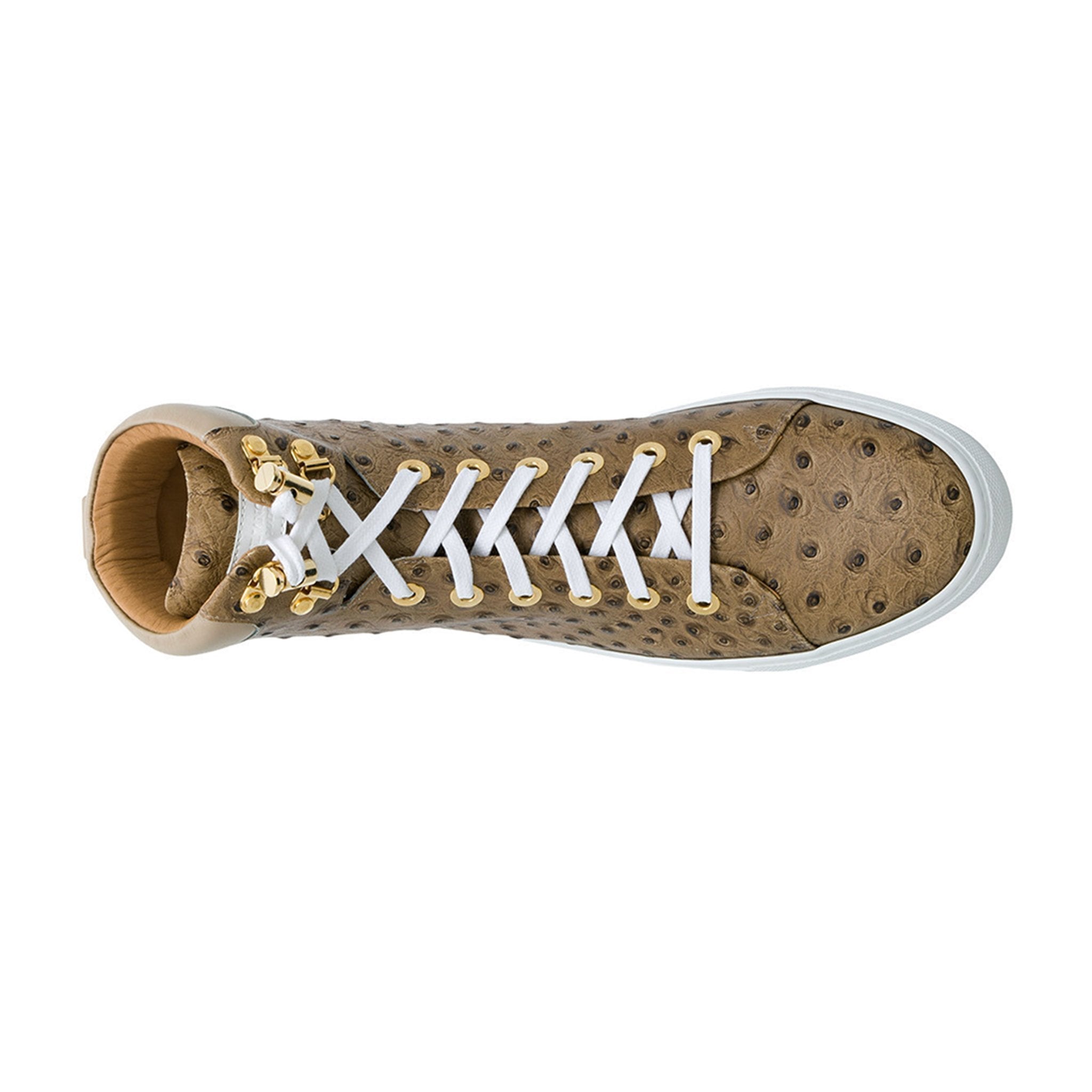 No Limits Beige | Beige | Ostrich | Limited Edition - Giuliano Galiano | Handcrafted Luxury Sneakers Made In Italy