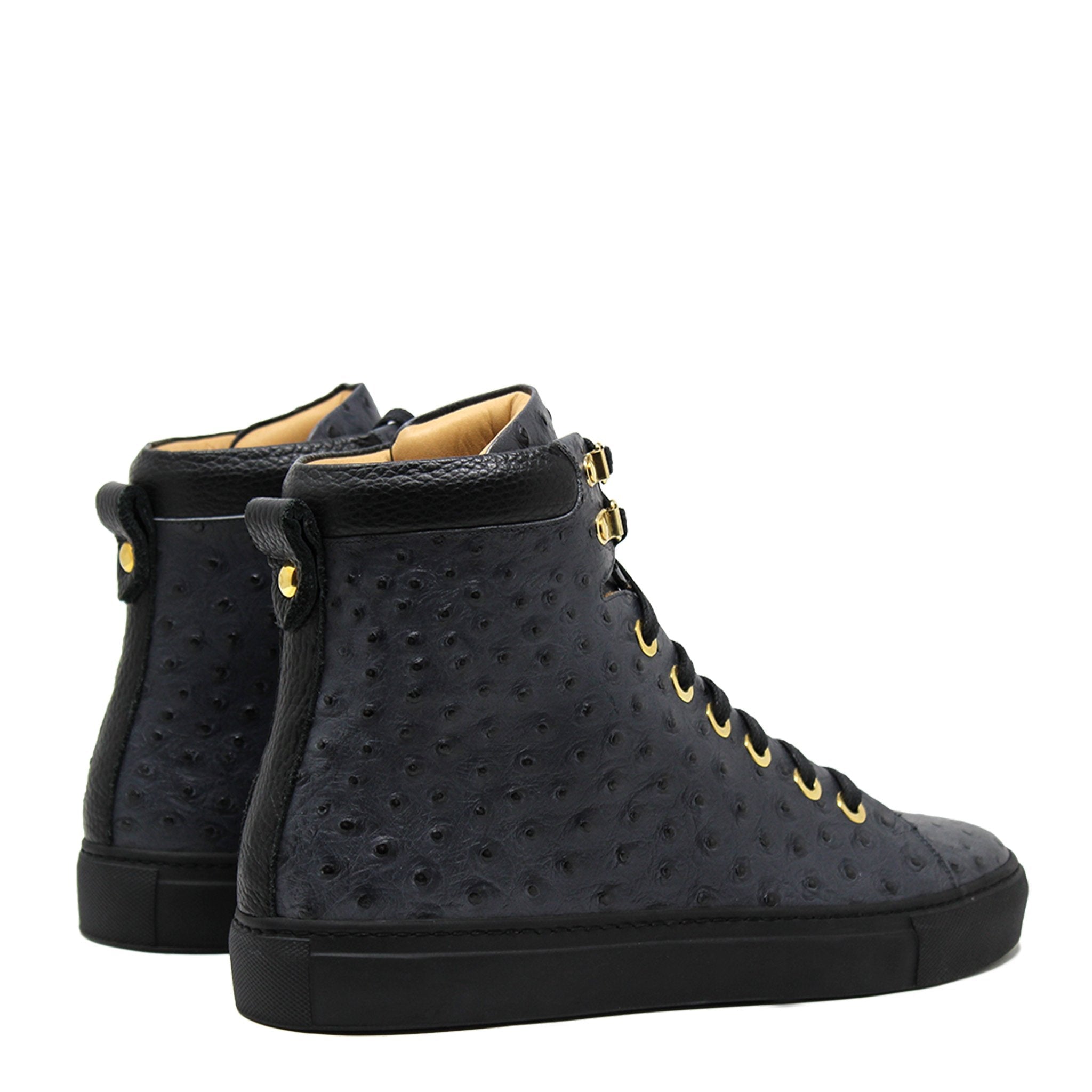 No Limits Black | Black | Ostrich | Limited Edition - Giuliano Galiano | Handcrafted Luxury Sneakers Made In Italy