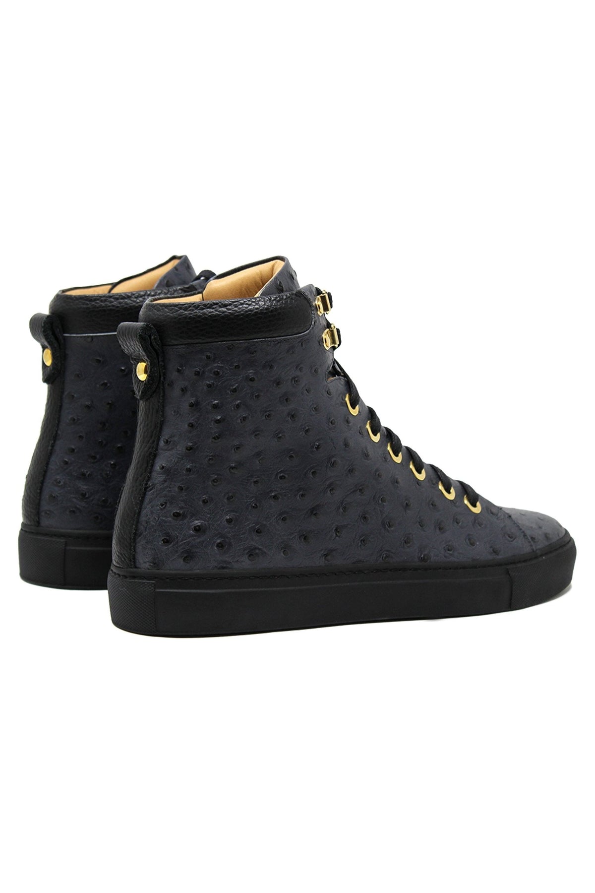 No Limits Black | Black | Ostrich | Limited Edition - Giuliano Galiano | Handcrafted Luxury Sneakers Made In Italy