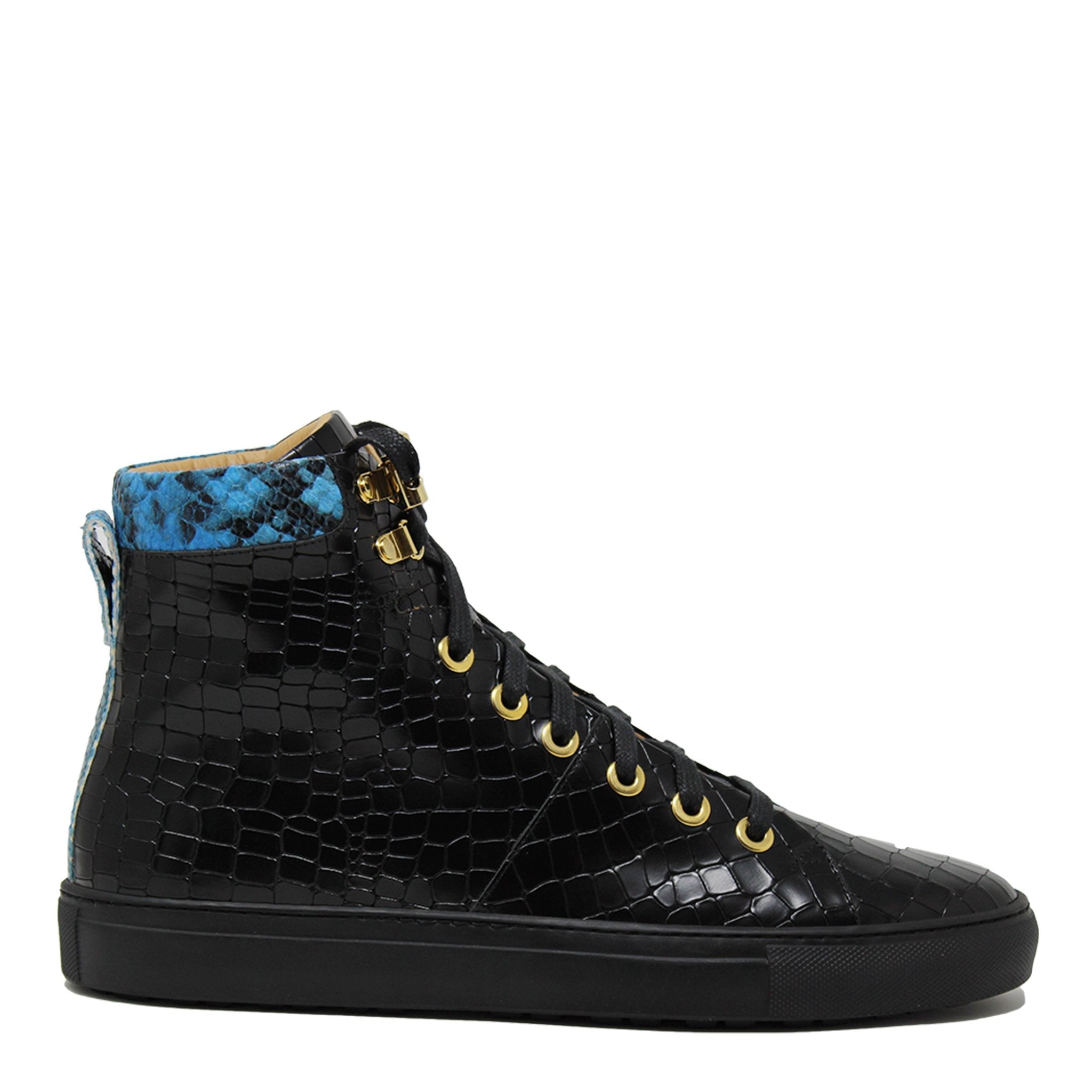 No Limits Black | Blue | Croc | Limited Edition - Giuliano Galiano | Handcrafted Luxury Sneakers Made In Italy
