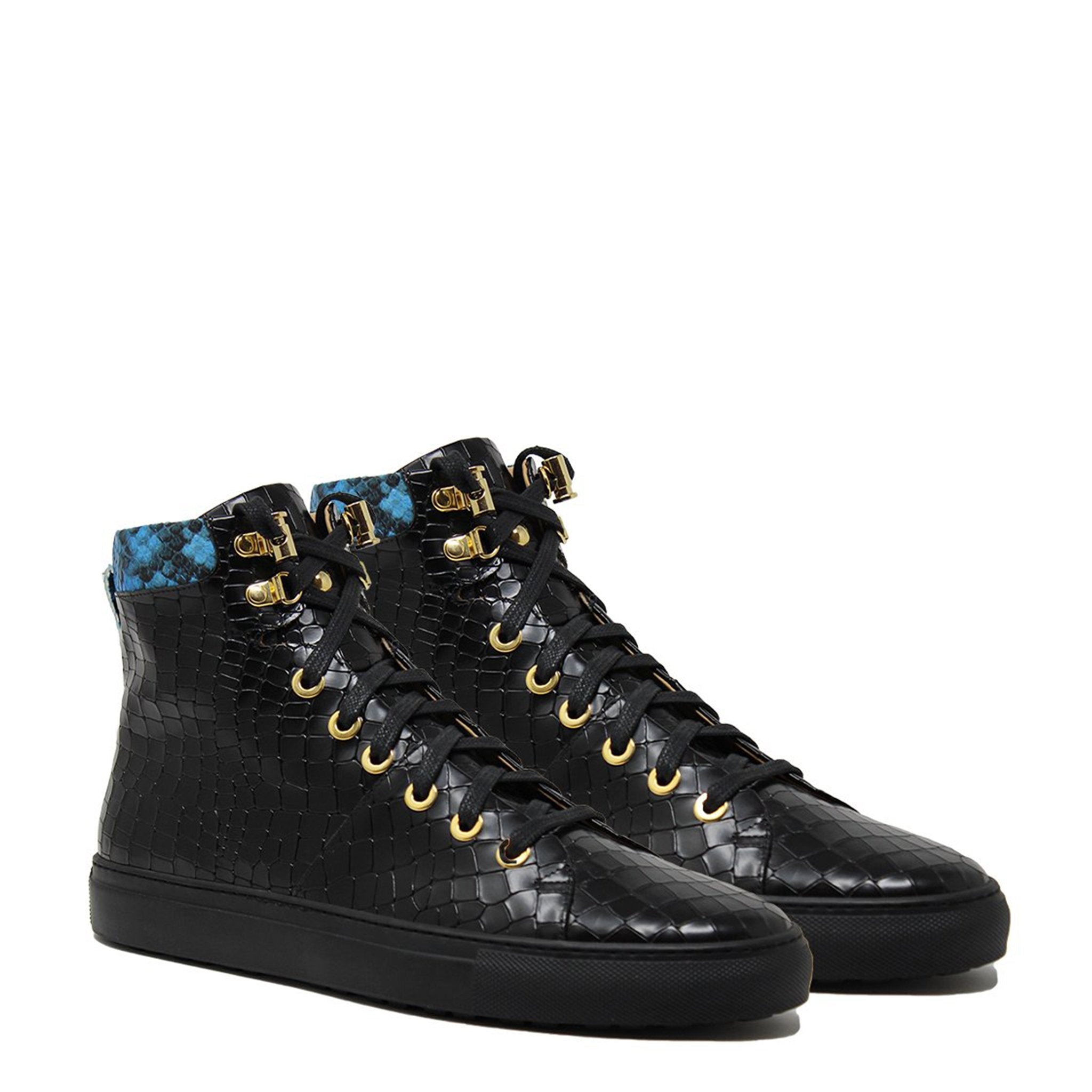 No Limits Black | Blue | Croc | Limited Edition - Giuliano Galiano | Handcrafted Luxury Sneakers Made In Italy